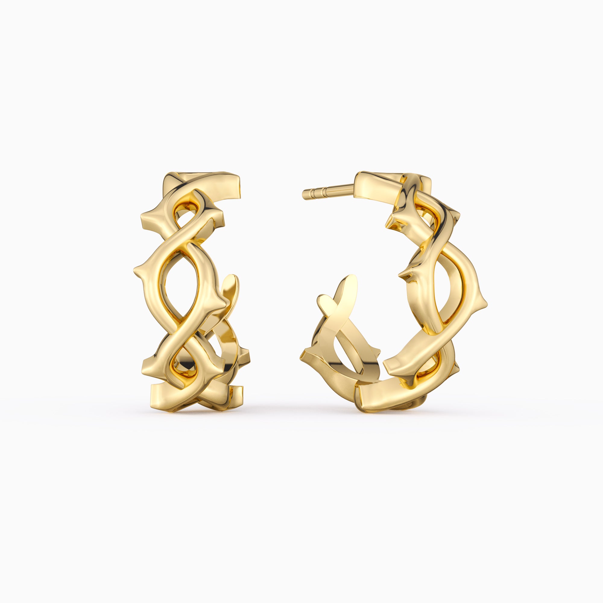 Divine Crown of Thorns Hoop Earrings - vanimy