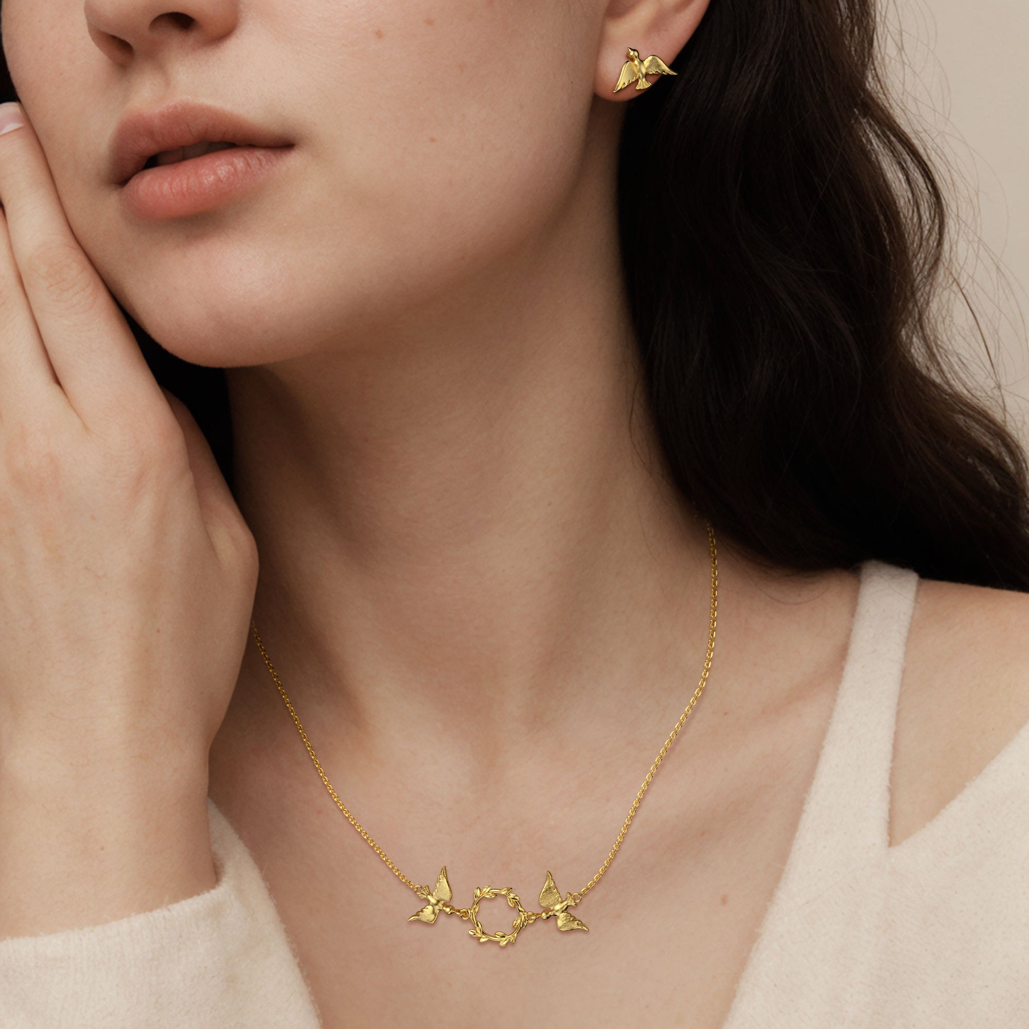 Dove Olive Branch Necklace - vanimy