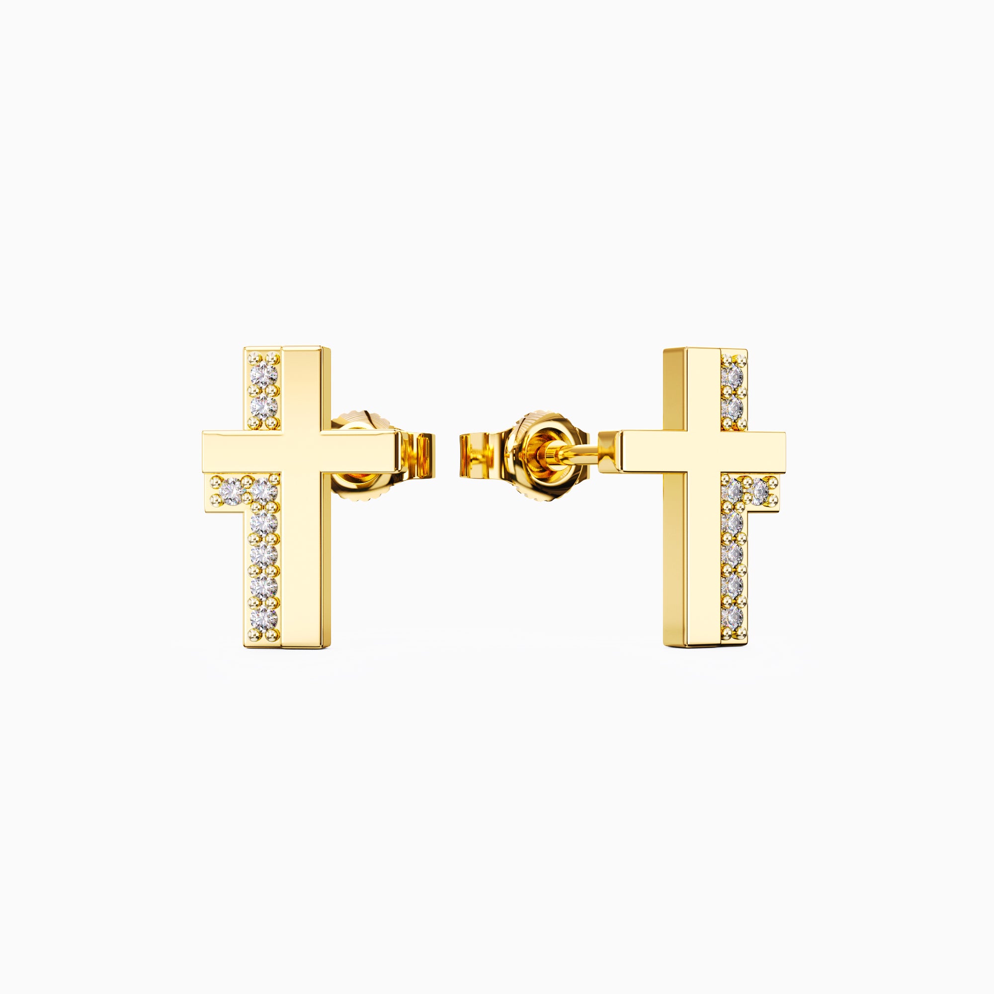 Funkelnde Ohrstecker mit Kreuz