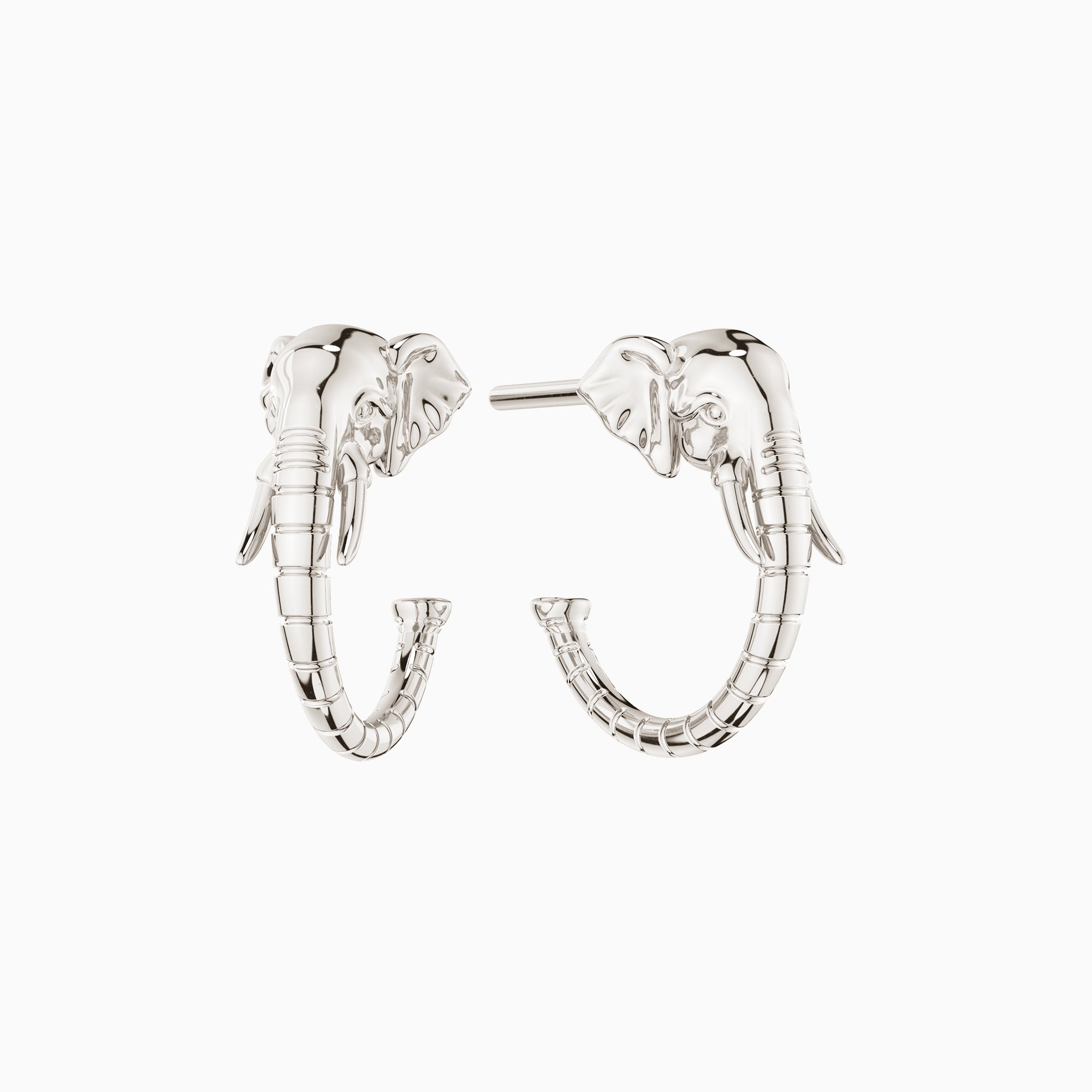 Promised Land Garden of Life Elephant Half Hoop Stud Earrings