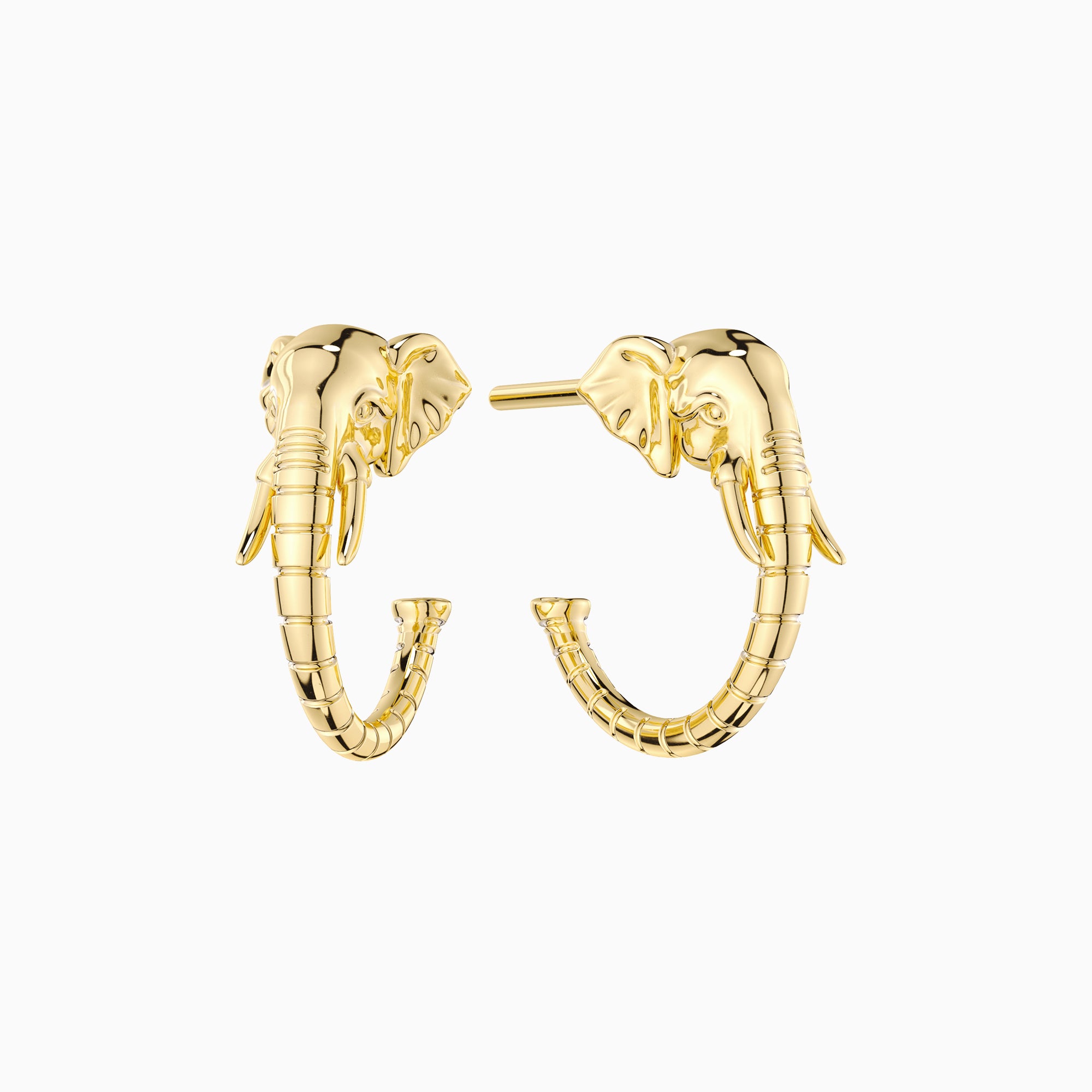 Promised Land Garden of Life Elephant Half Hoop Stud Earrings