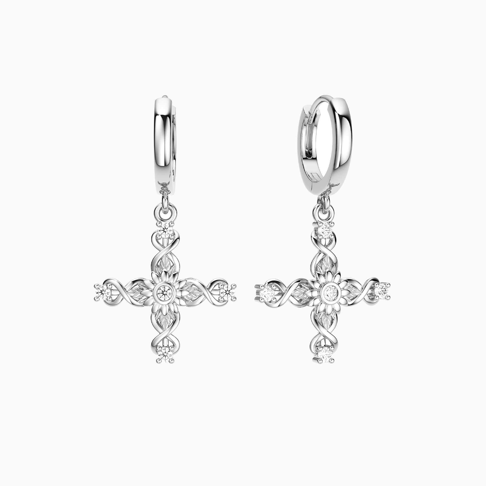 Florales Kreuz November Sonnenblumen Creolen