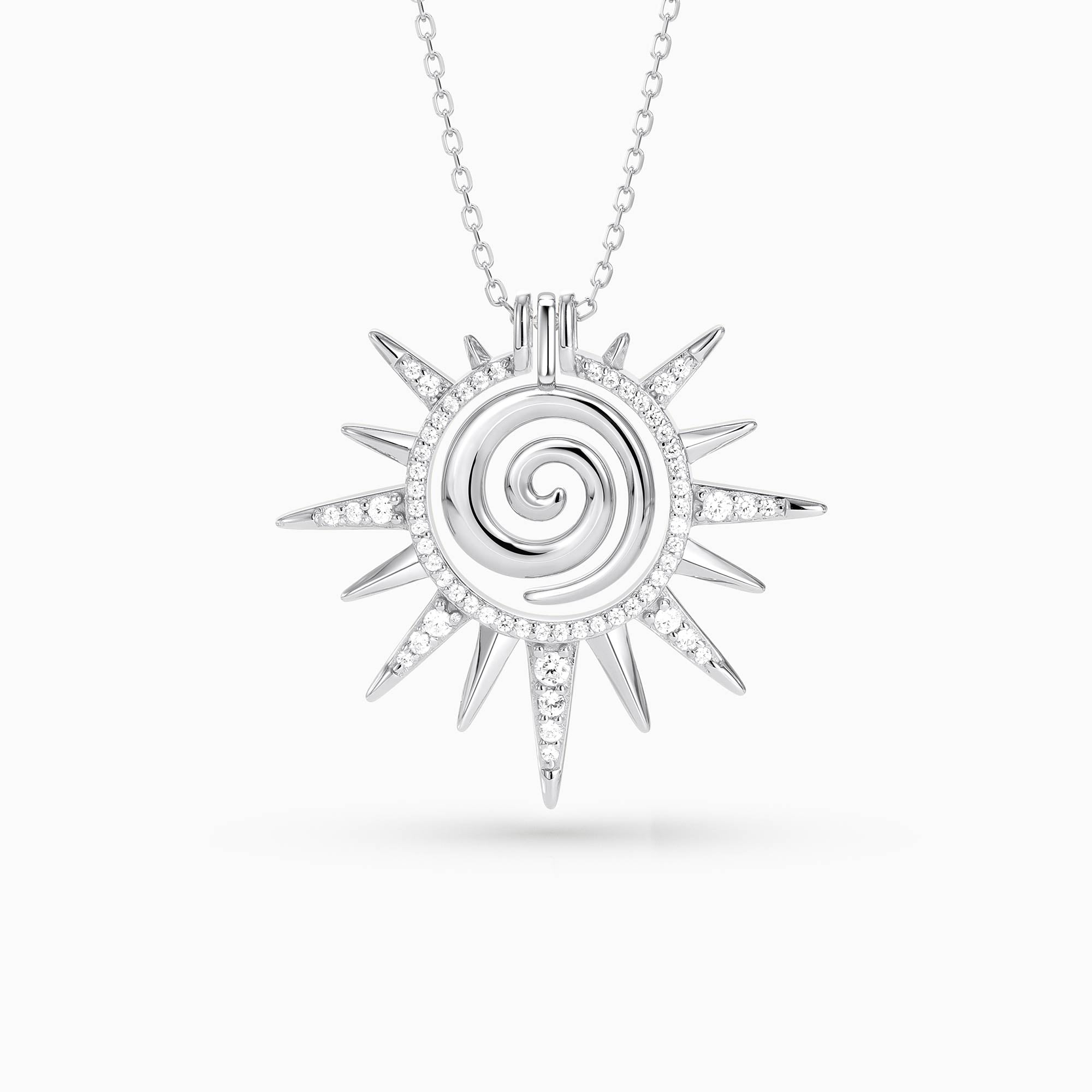 Spiral Clarity Sunburst Necklace