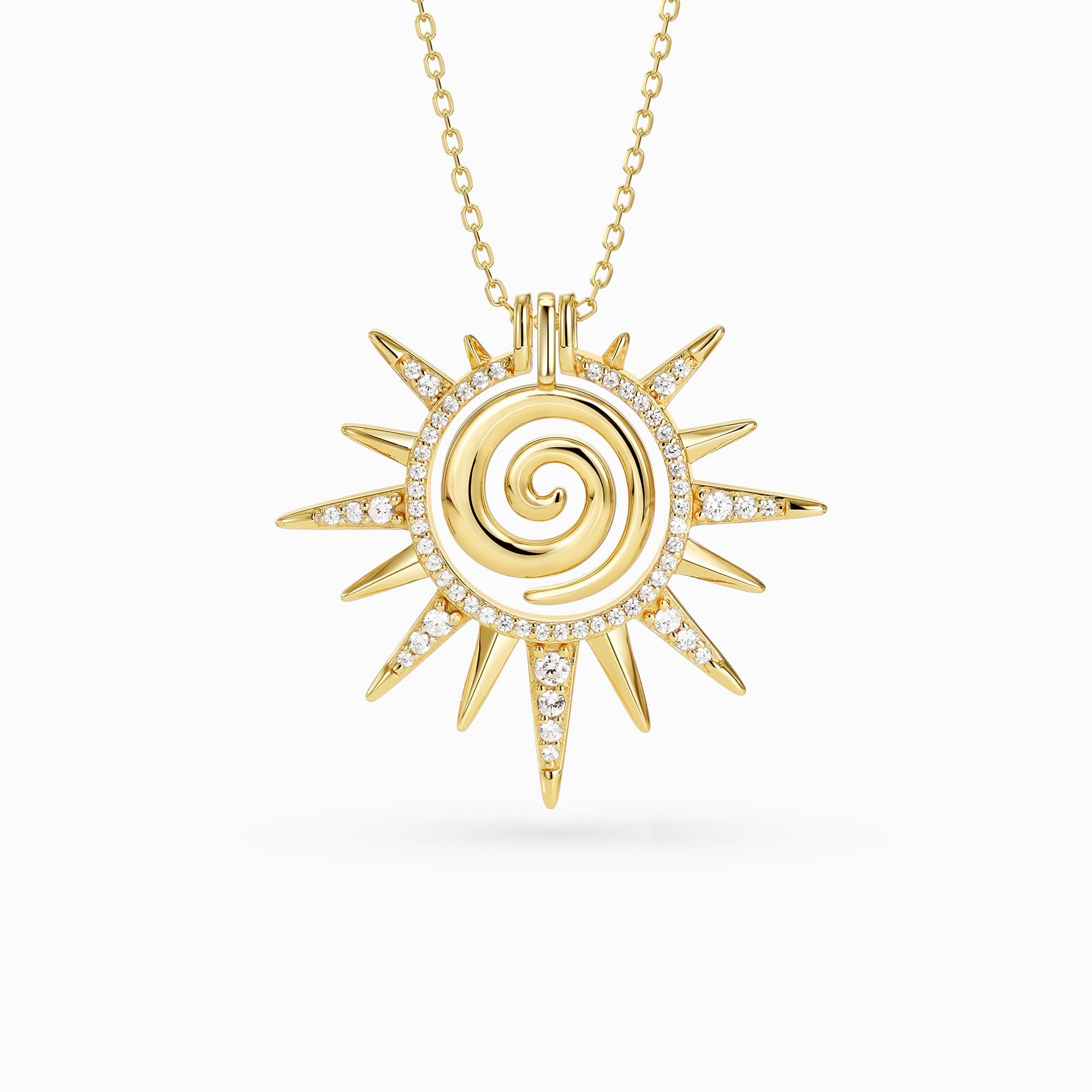 Spiral Clarity Sunburst Necklace