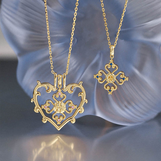 Sacred Bloom Iris Love Birth Flower Necklace Set