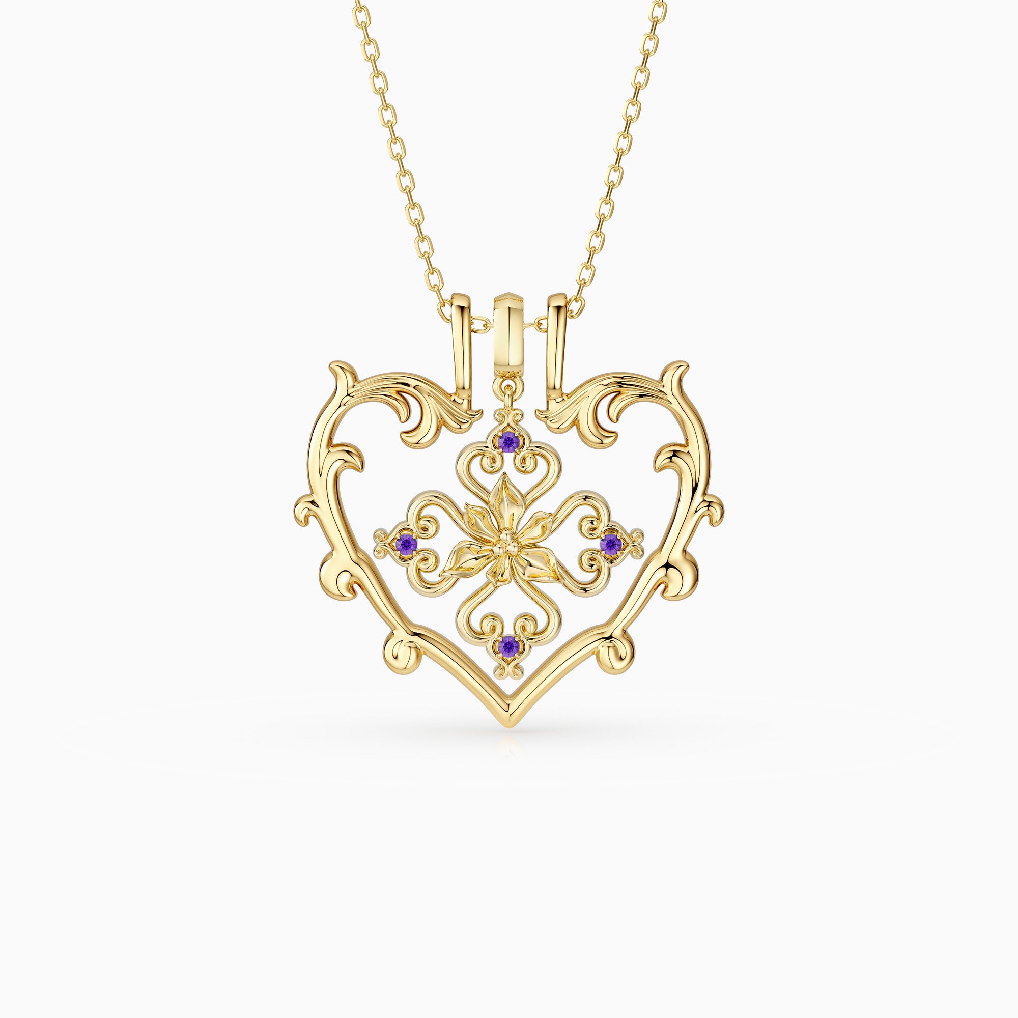 Sacred Bloom Iris Love Birth Flower Necklace Set