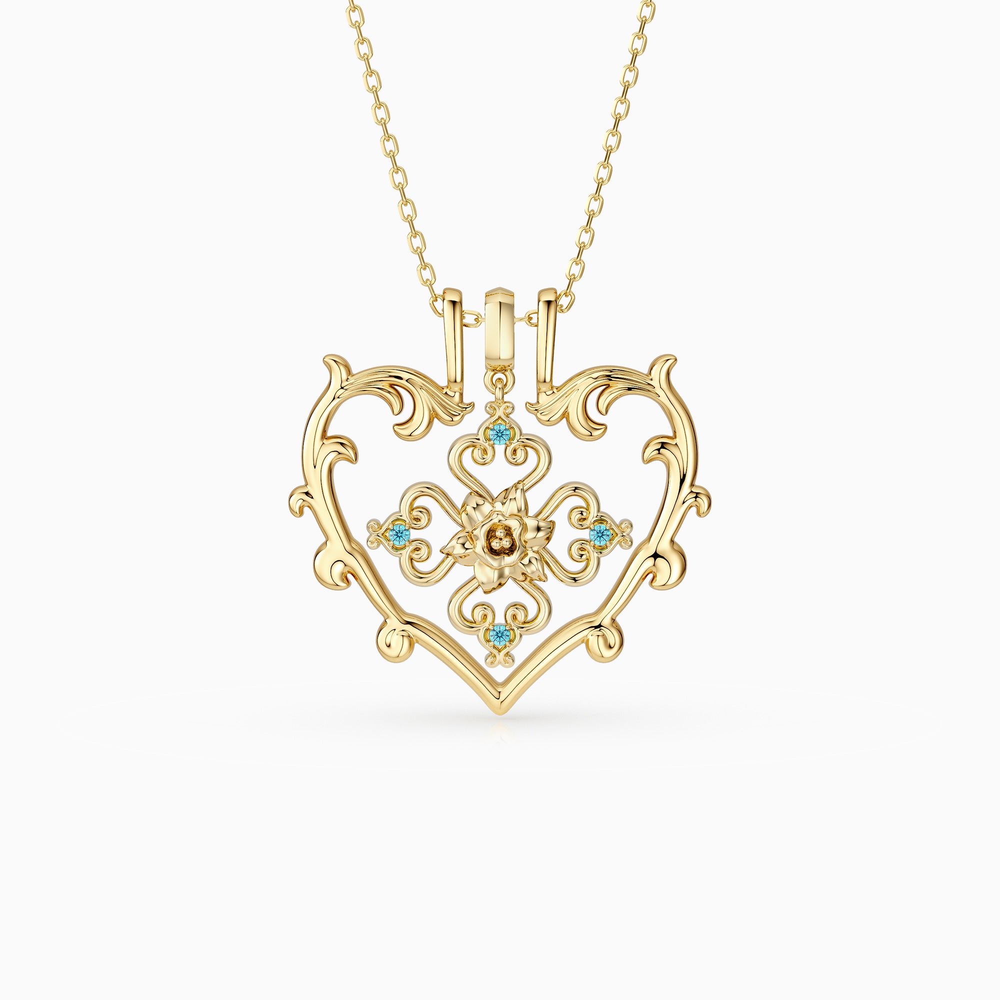 Sacred Bloom Daffodil Love Birth Flower Necklace Set
