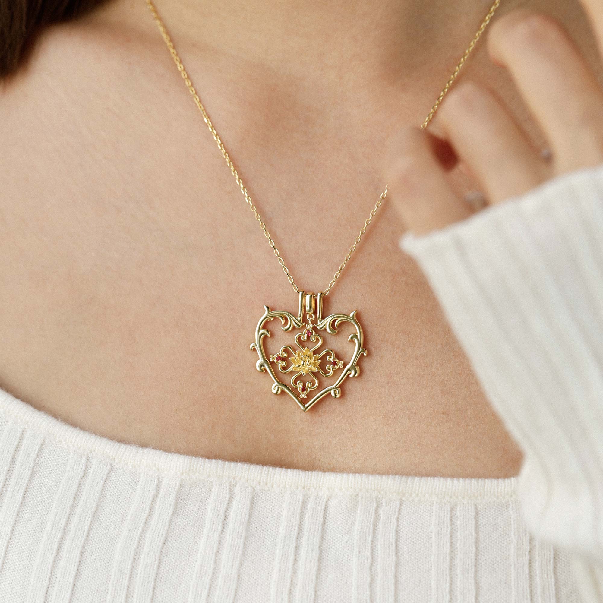 water lily flower necklace Sacred Bloom Water Lily Love Birth Flower Necklace Set