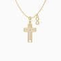 Gold Cutout Double Cross Necklace - vanimy