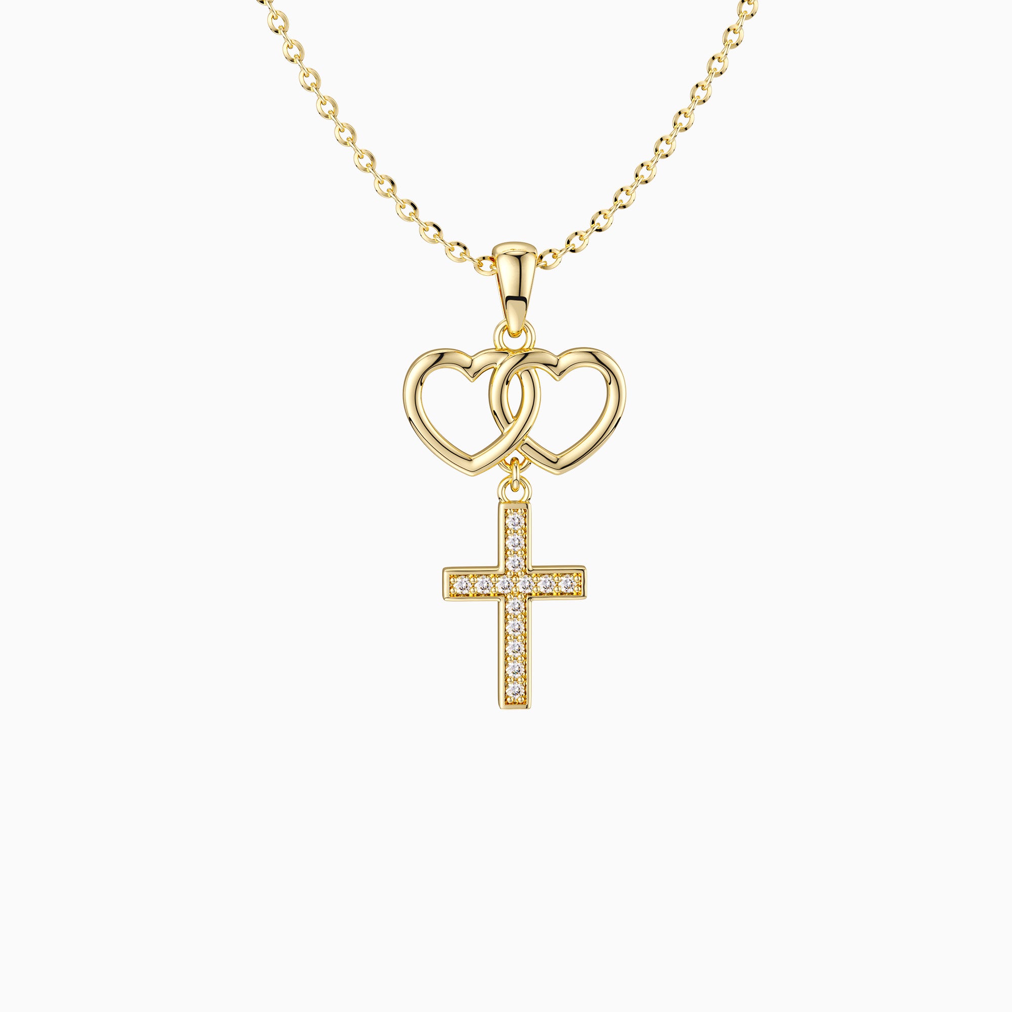 Gold Love And Faith Cross Necklace - vanimy