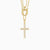 Gold Layered Circle Cross Necklace - vanimy