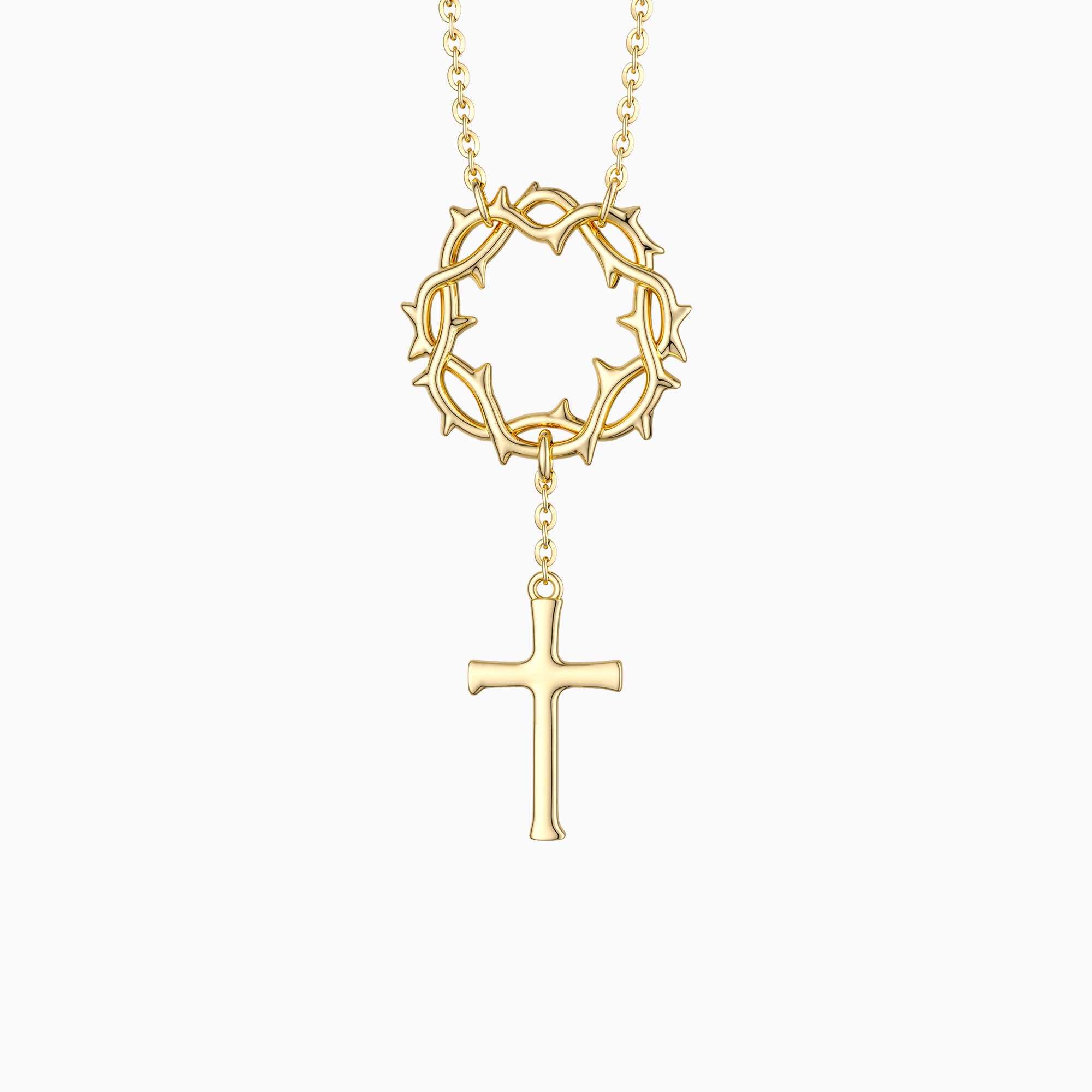 Crown of Thorns Cross Necklace - vanimy