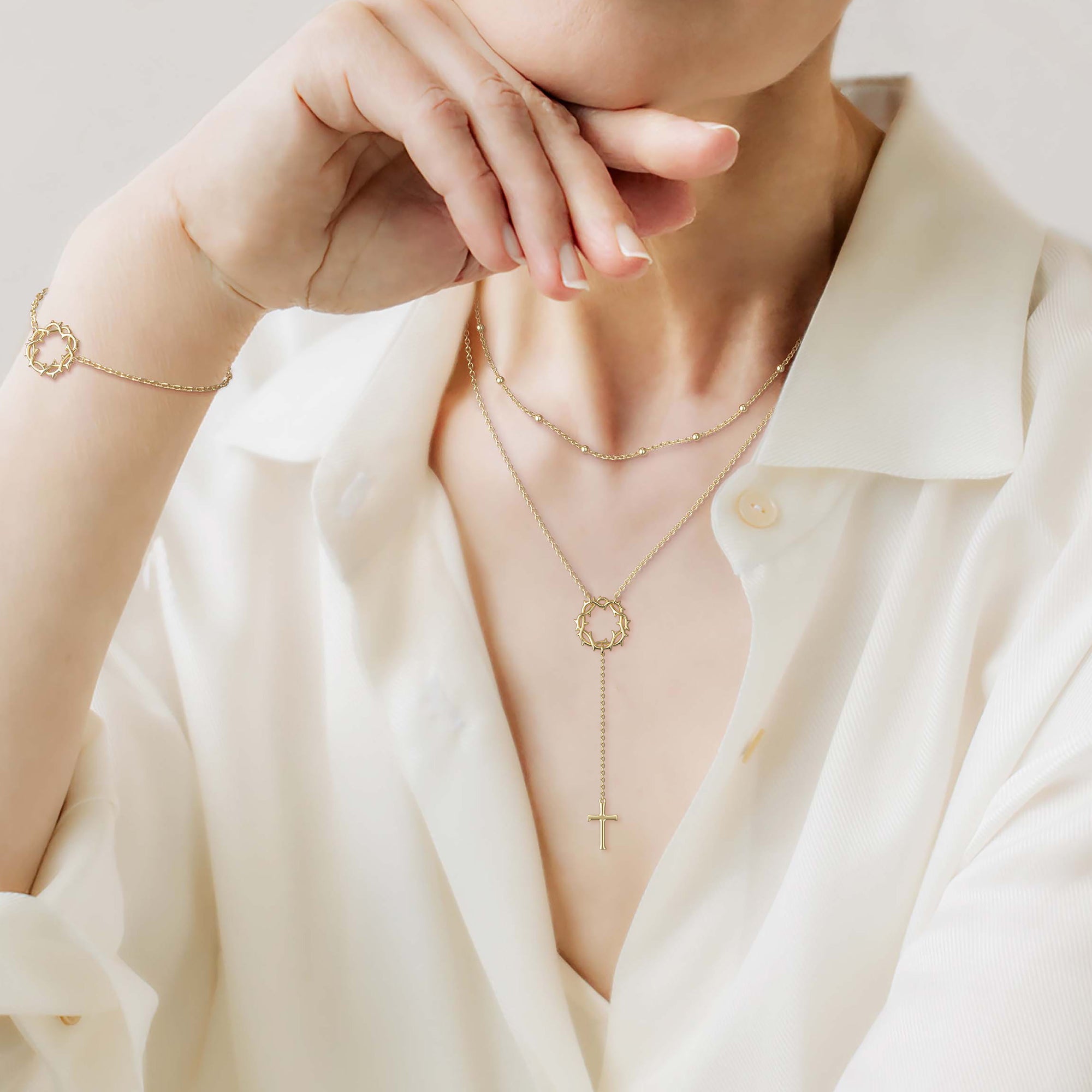 Cross Crown of Thorns Necklace - vanimy