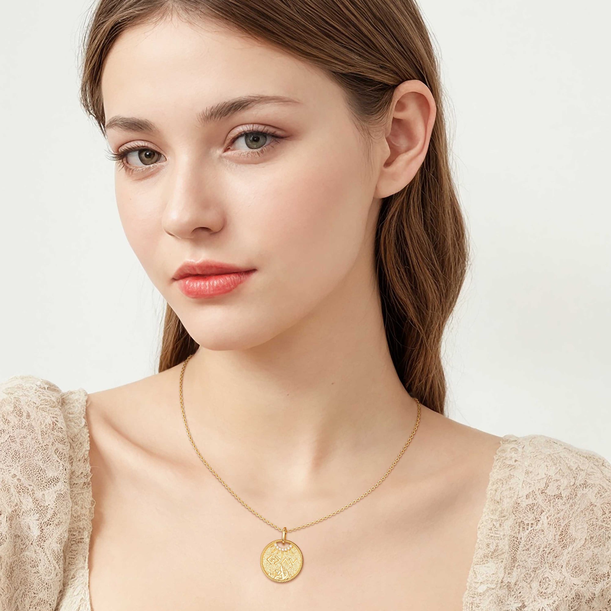 Personalized Highs And Lows Gold Coin Necklace - vanimy