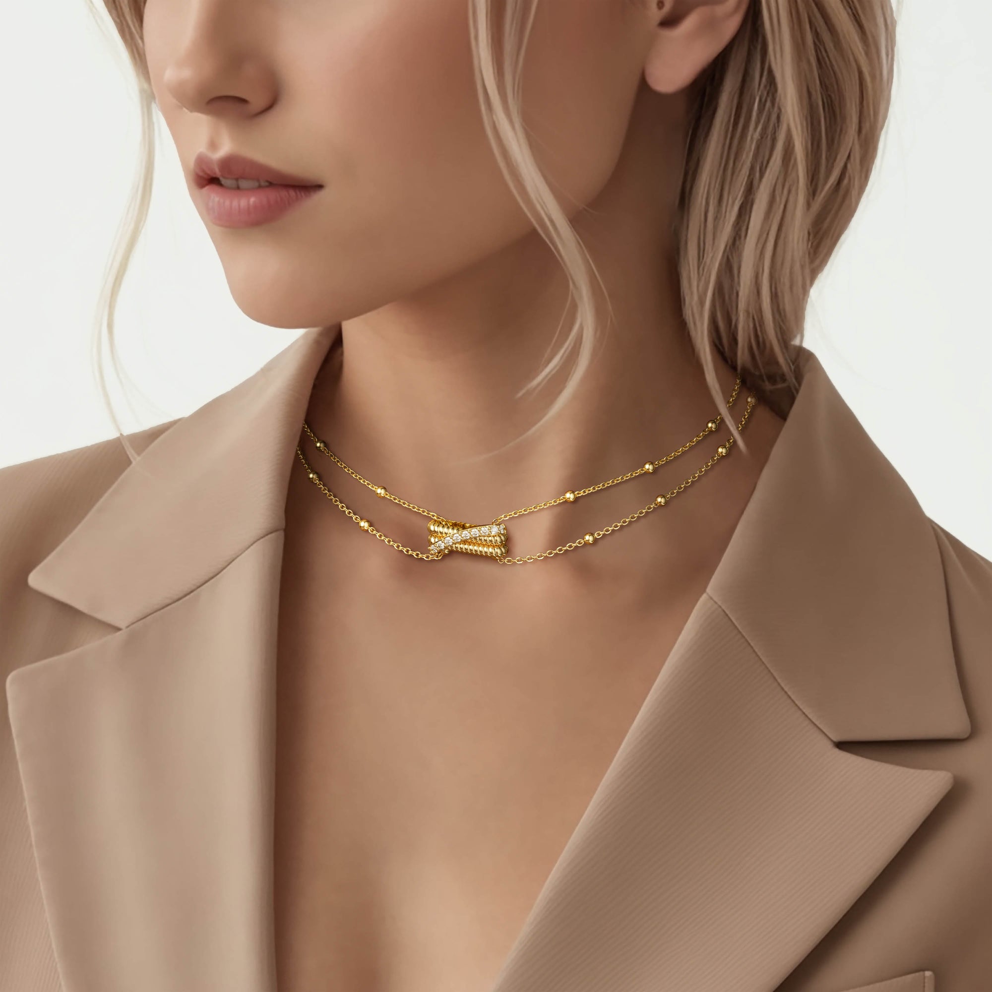 Layered Twisted Necklace - vanimy