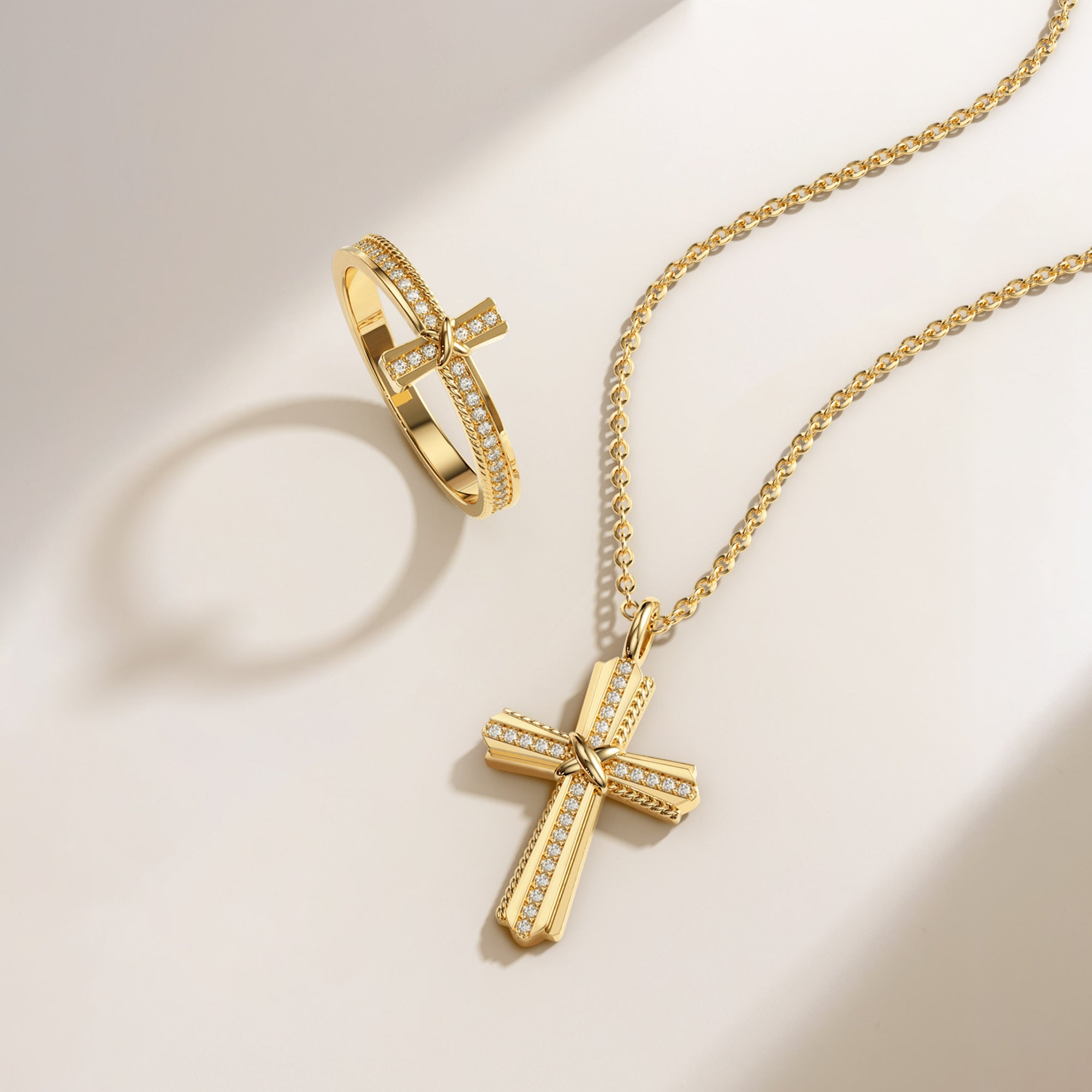Cord X Cross Stackable Ring - vanimy