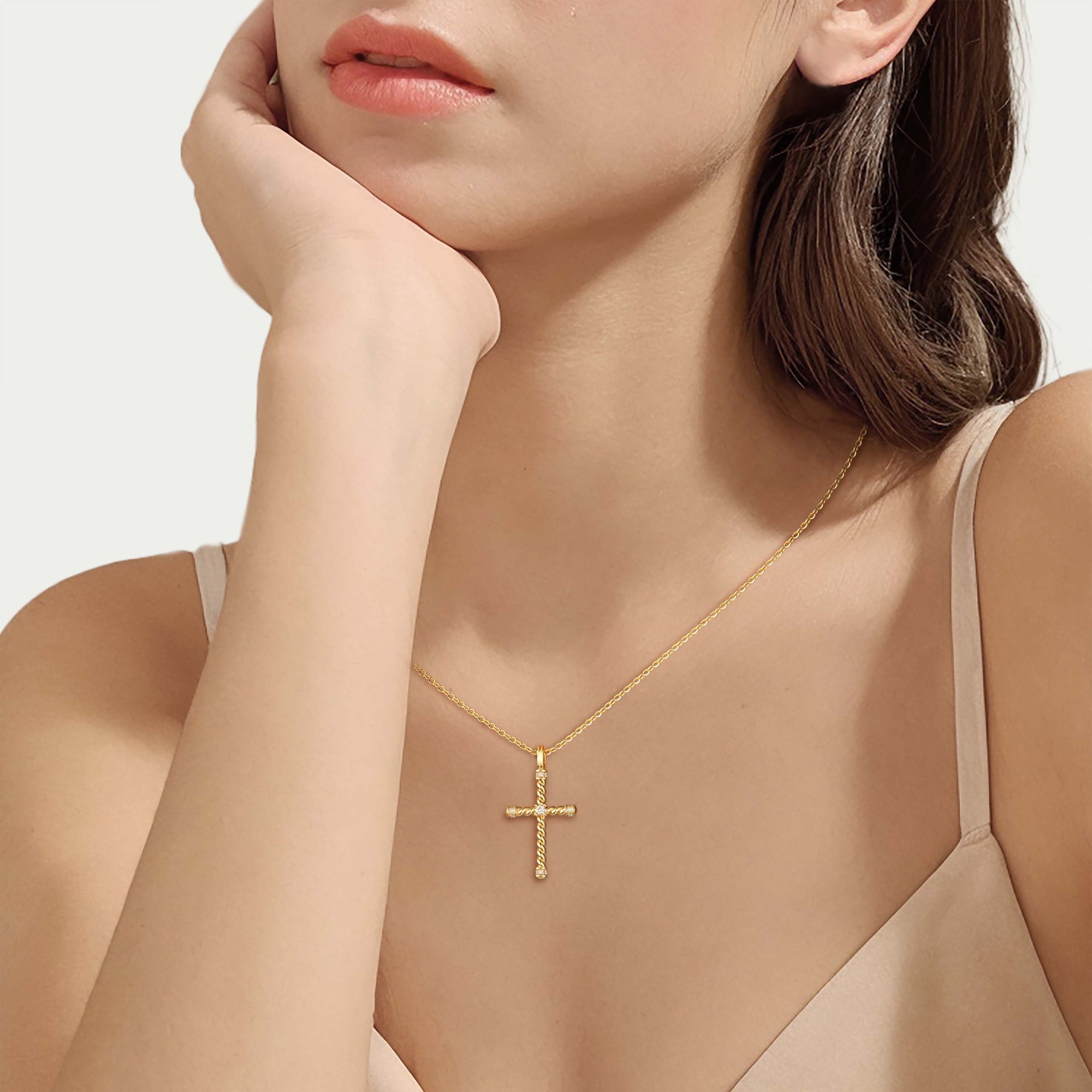 Zircon Cross Necklace - vanimy