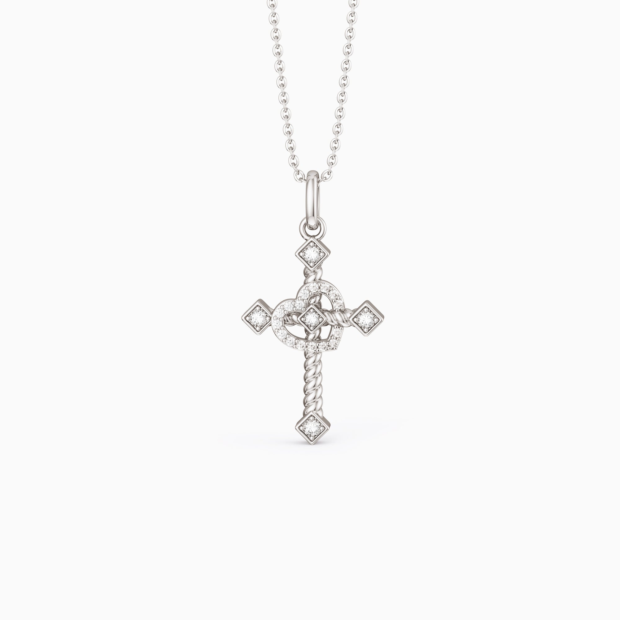 Heart Cross Cord Necklace - vanimy