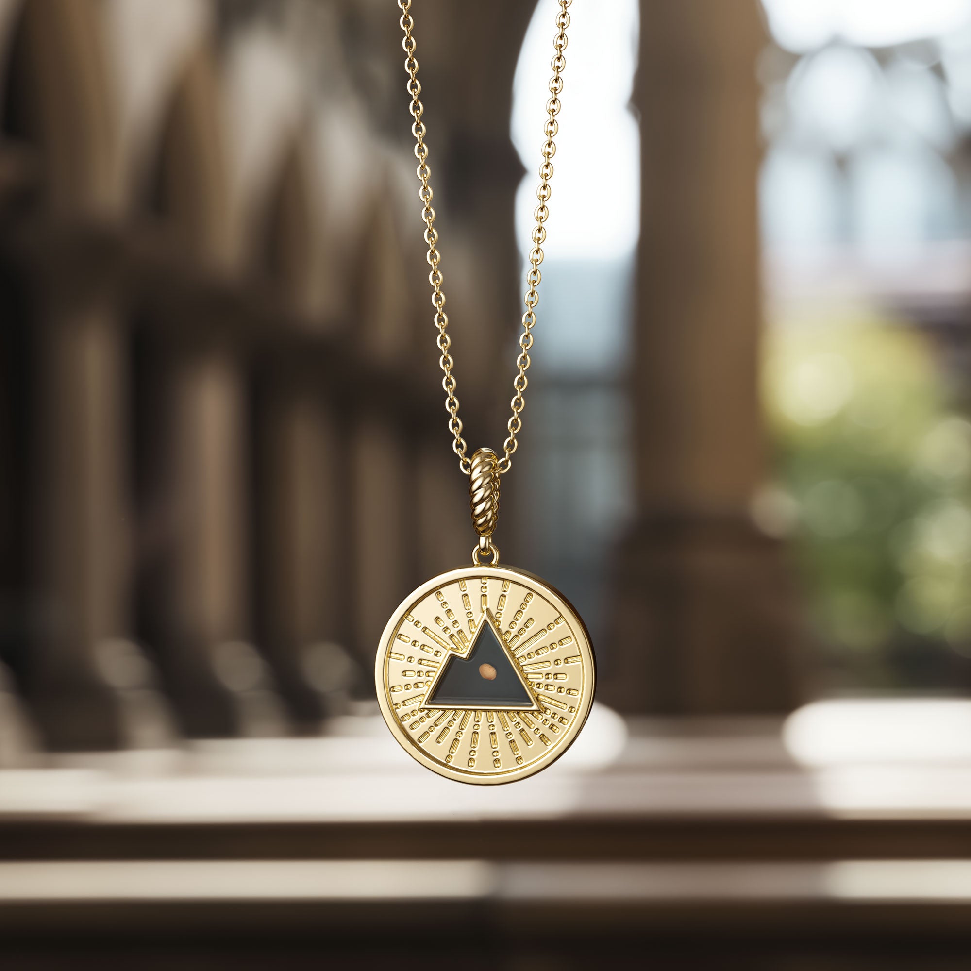 Radiant Mustard Seed Mountain Medallion Necklace - vanimy