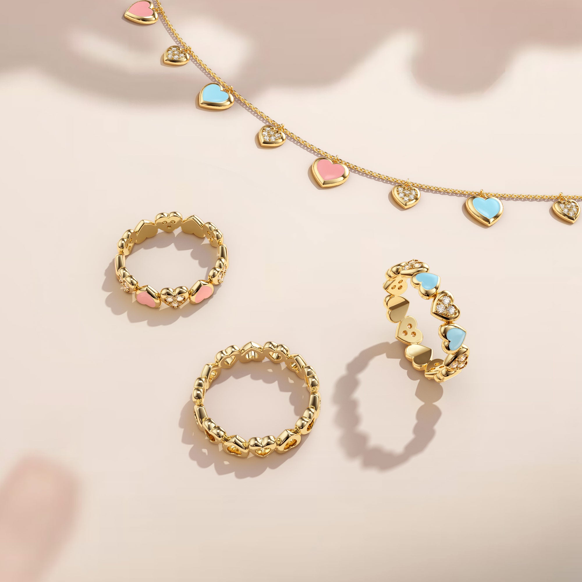 Eternity Open Heart Stackable Ring - vanimy