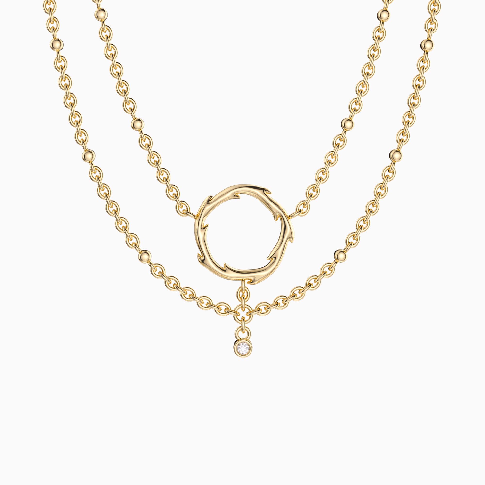 Crown of Thorns Faith Layered Necklace - vanimy