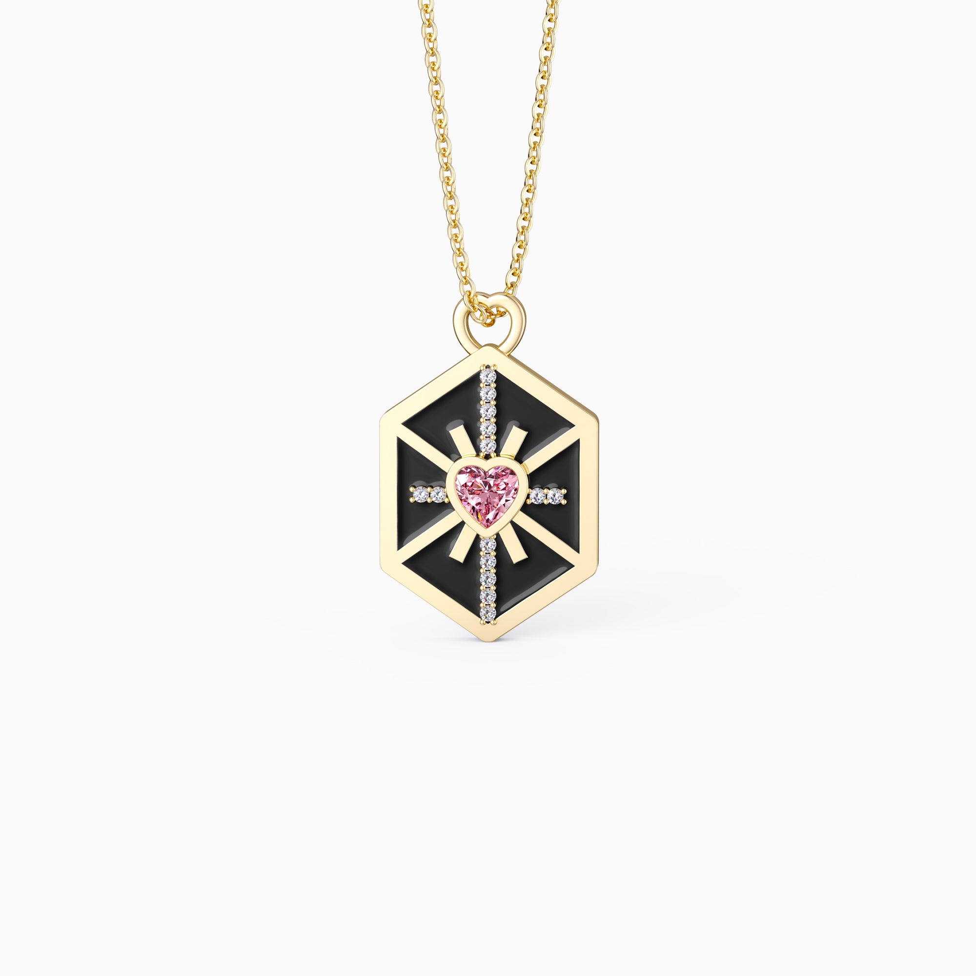 Radiate Love Enamel Token Necklace - vanimy
