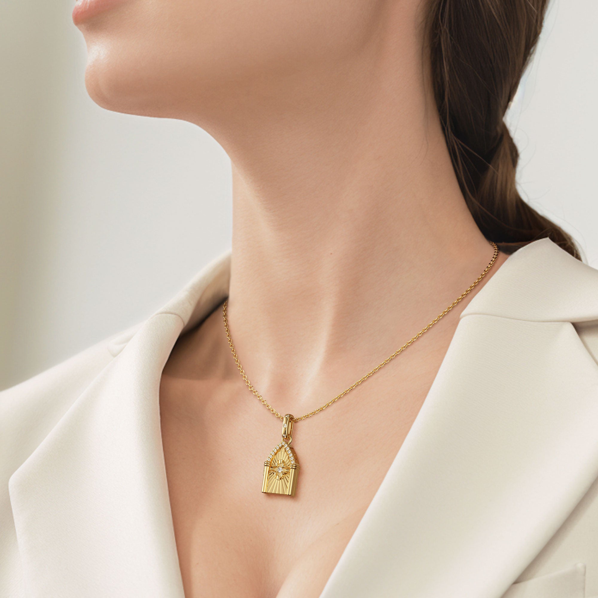 Open the Door to Church Four Leaf Clover Pendant - vanimy