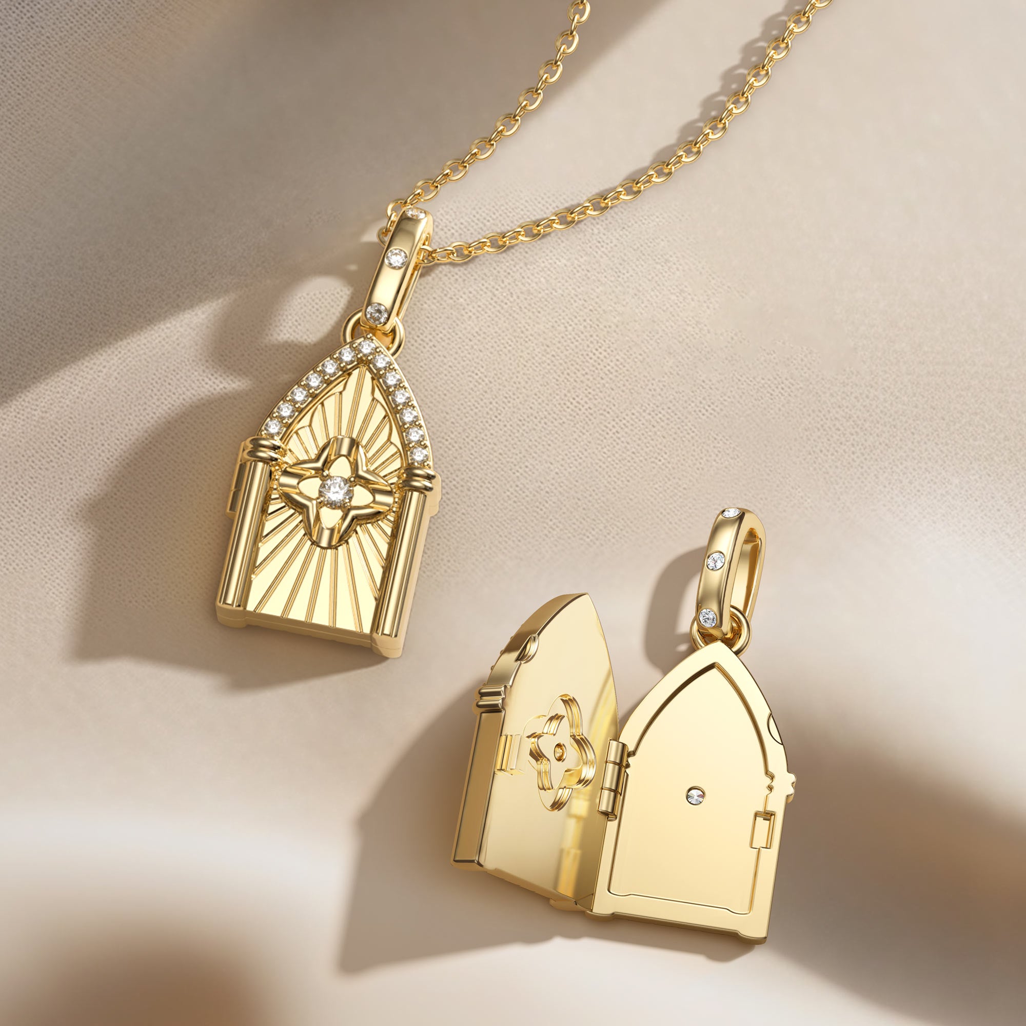 Open the Door to Church Four Leaf Clover Pendant - vanimy