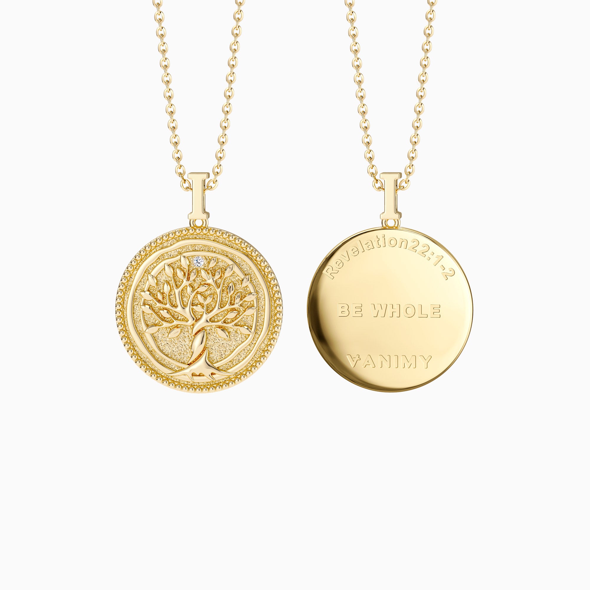 Promised Land Tree of Life Amulet Coin Medallion Necklace - vanimy