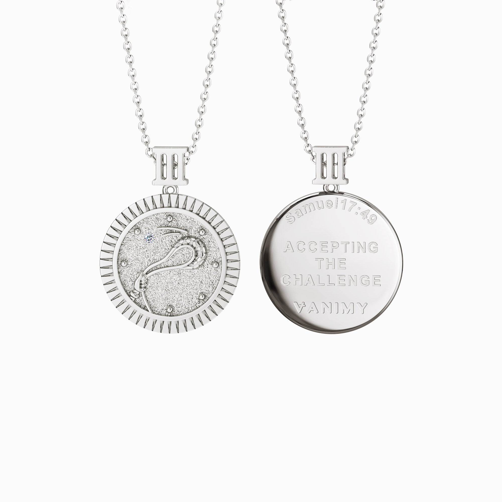 Promised Land Strength & Bravery Coin Medallion Necklace - vanimy