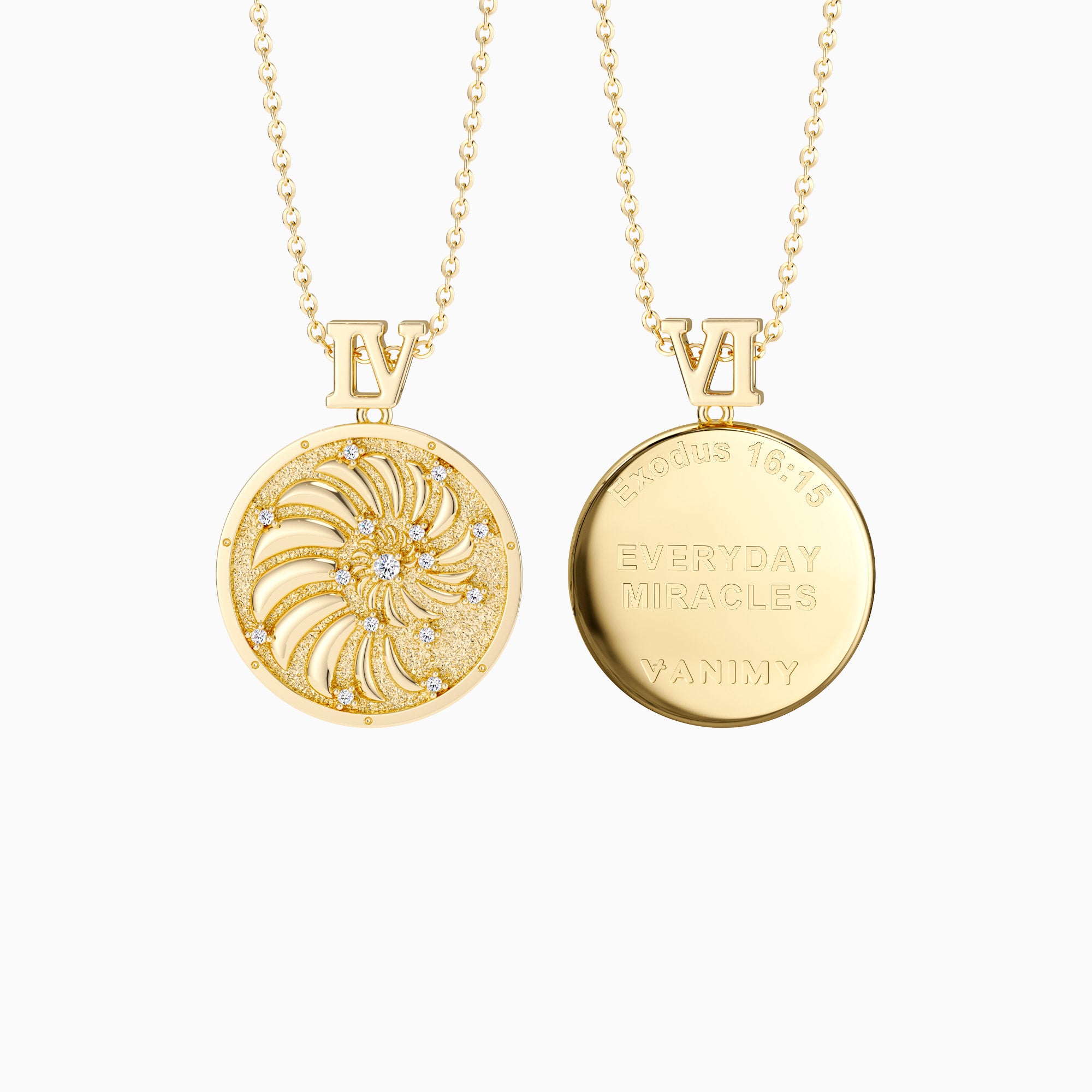 Promised Land Everyday Miracles Blessings Spiral Coin Medallion Necklace - vanimy
