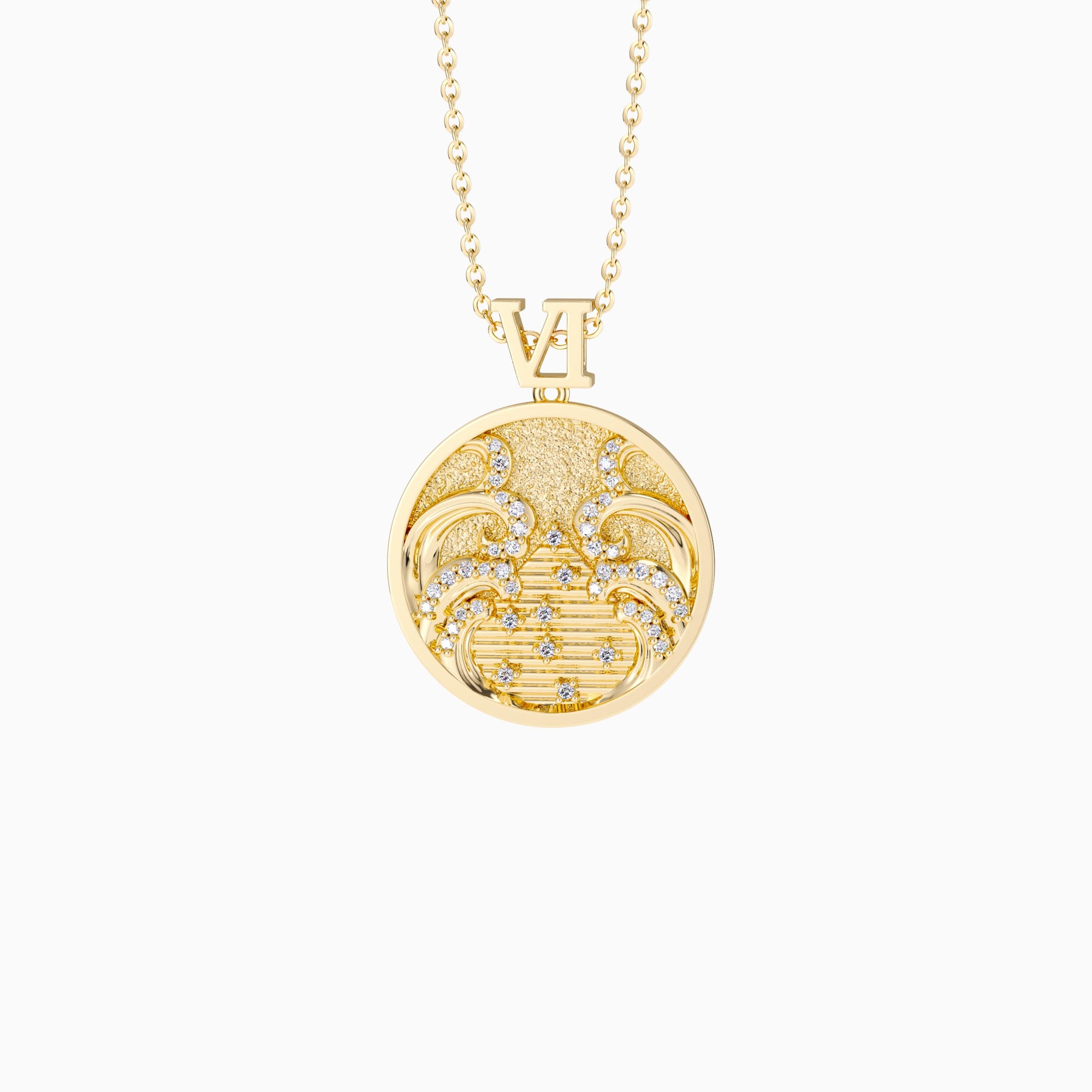 Promised Land Wave Faith Coin Medallion Necklace - vanimy