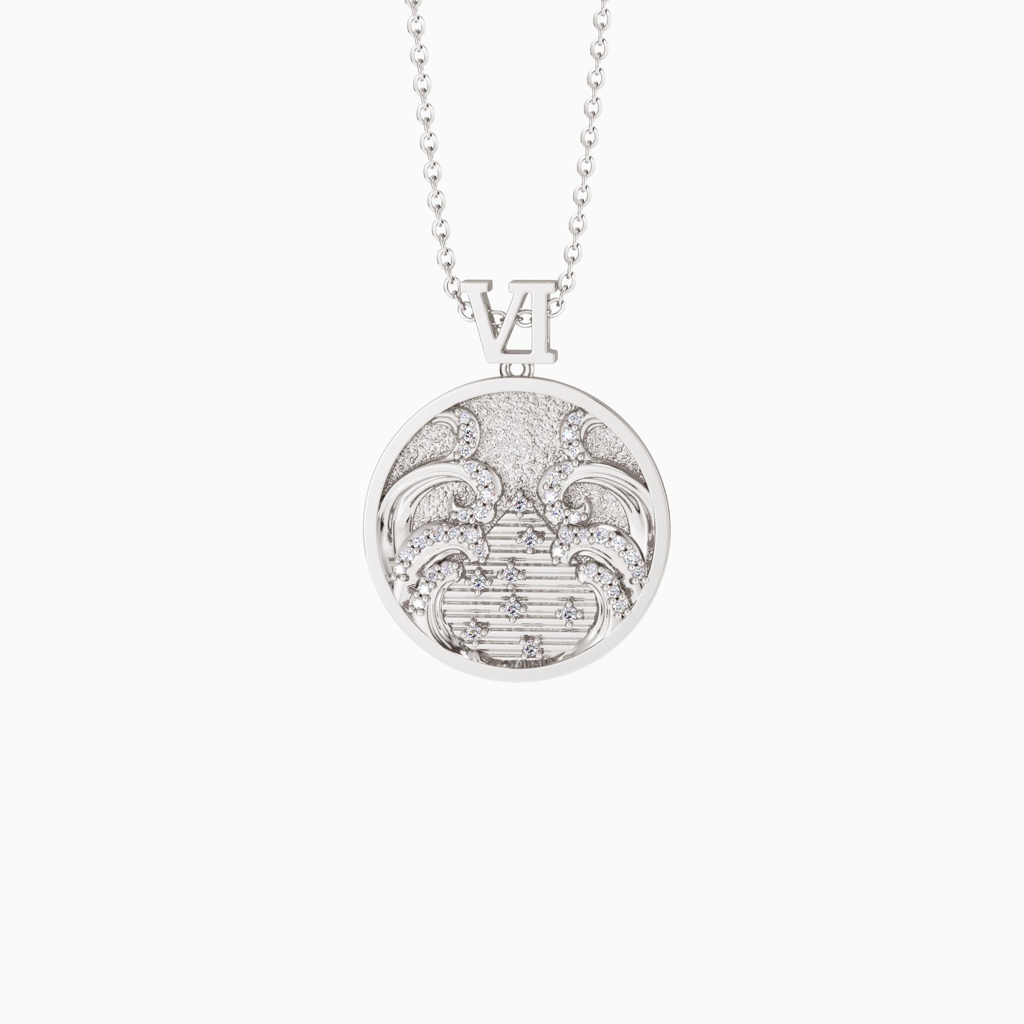 Promised Land Wave Faith Coin Medallion Necklace - vanimy