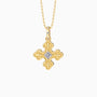 Byzantine Fleur De Lis Cross Pendant Necklace