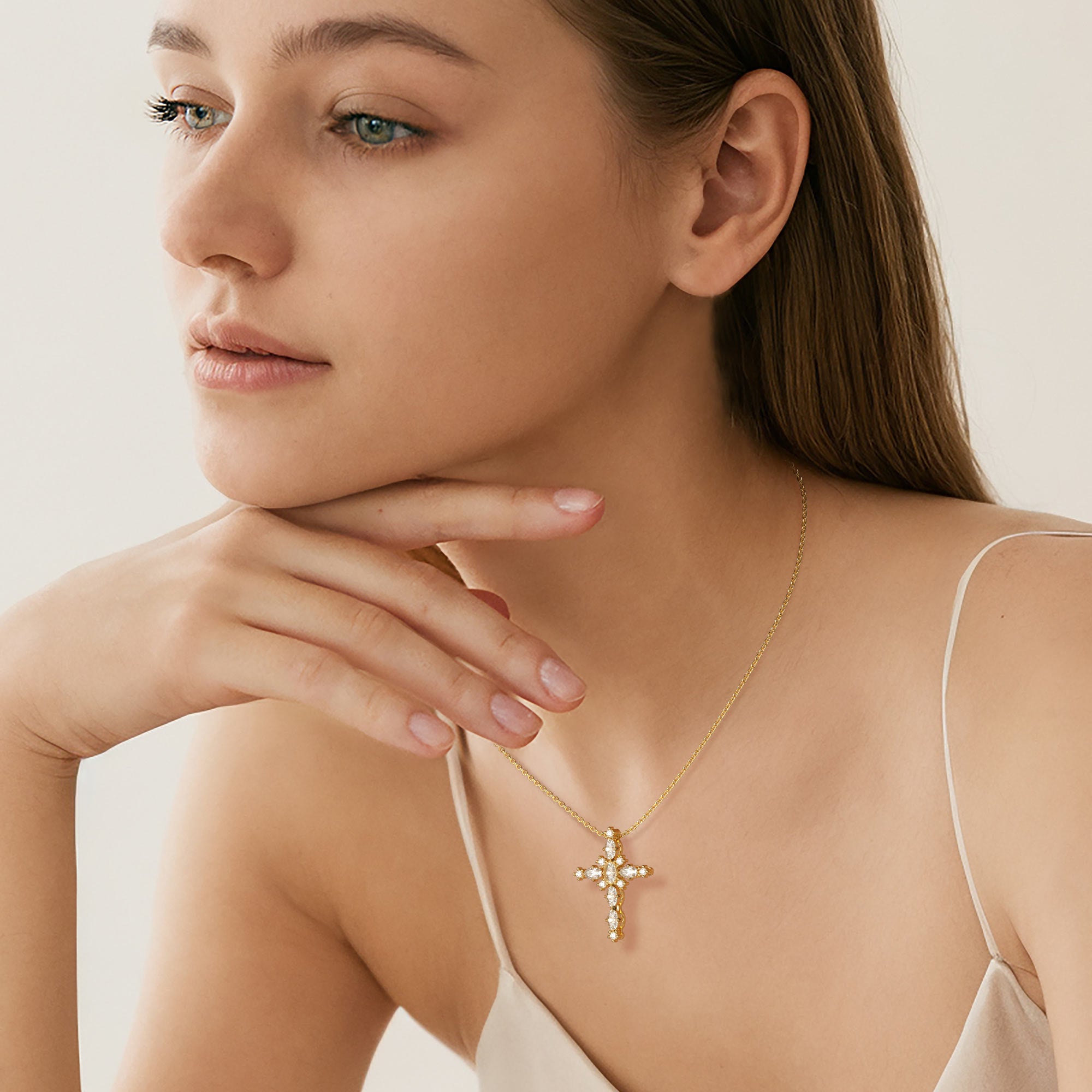 Byzantine Cross Amulet Pendant Necklace - vanimy
