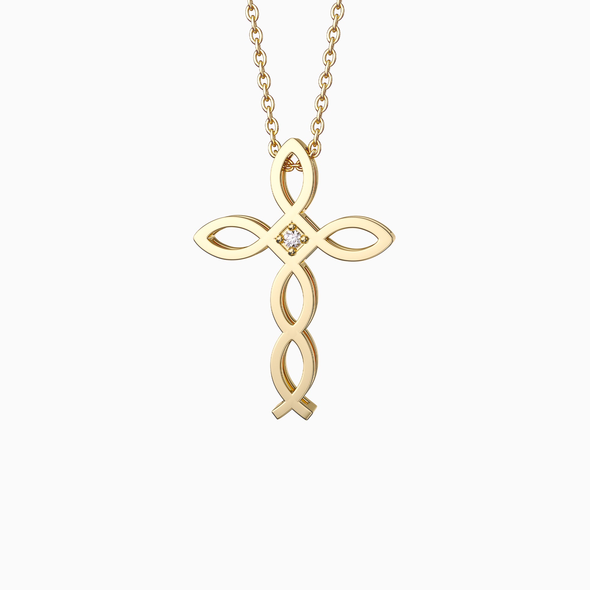 Divine Harmony Ichthys Cross Faith Protection Pendant Necklace - vanimy