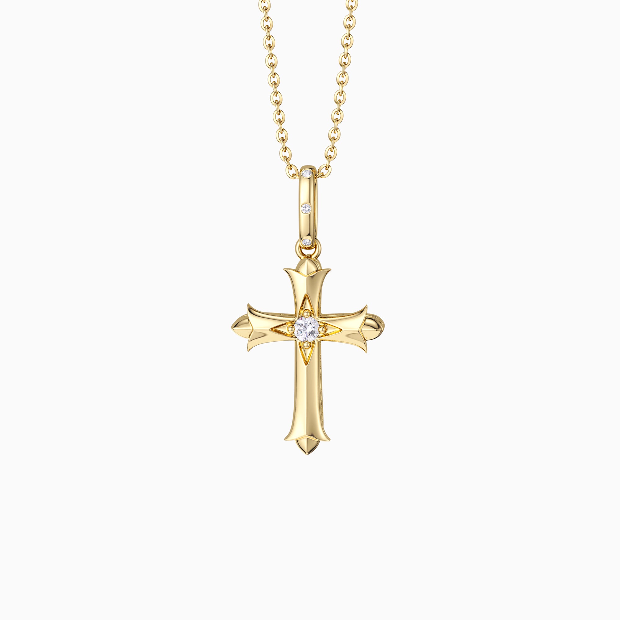 Fleur-de-Lis Ichthys Cross Pendant Necklace - vanimy