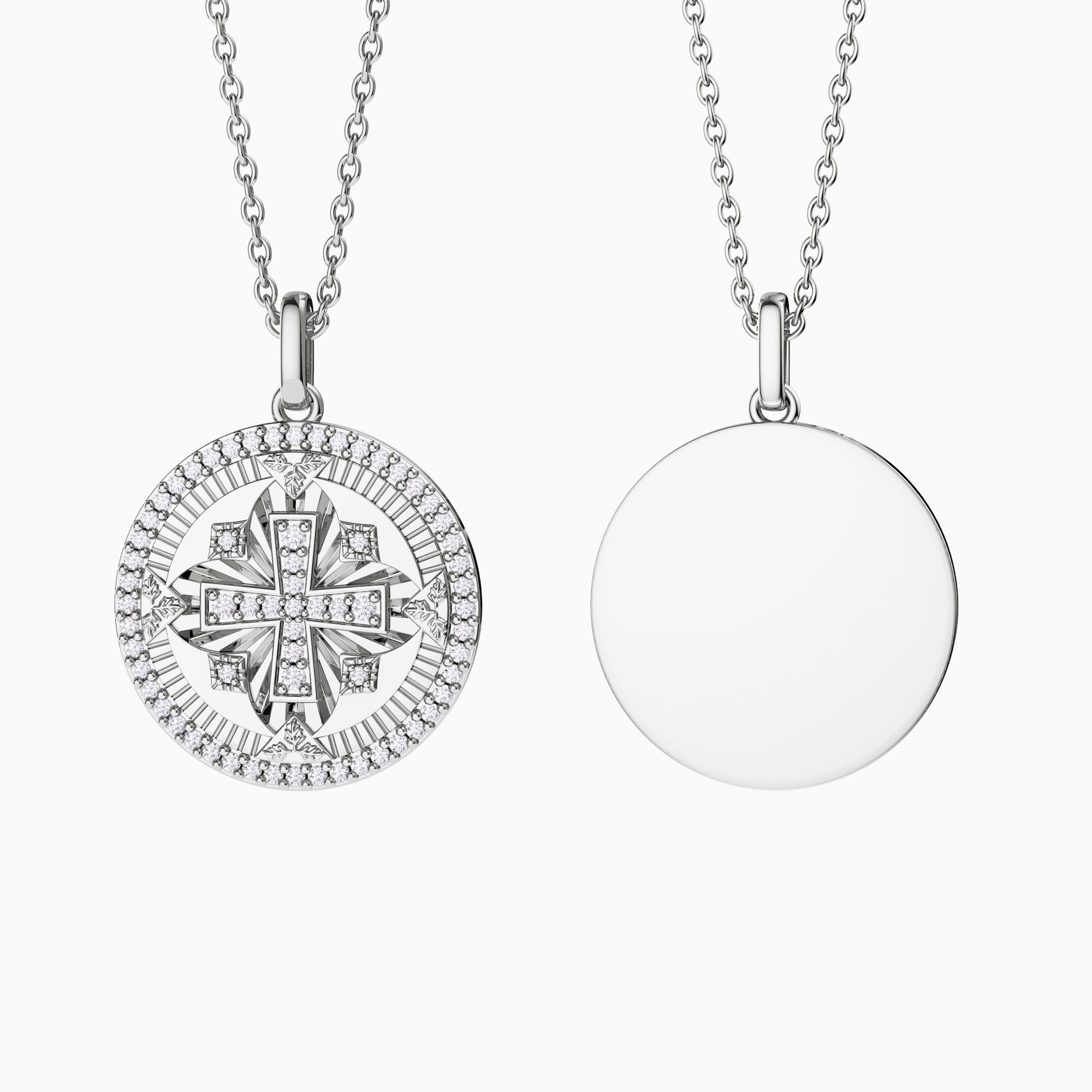 Customized Cross Protection Prayer Medallion Pendant Necklace - vanimy