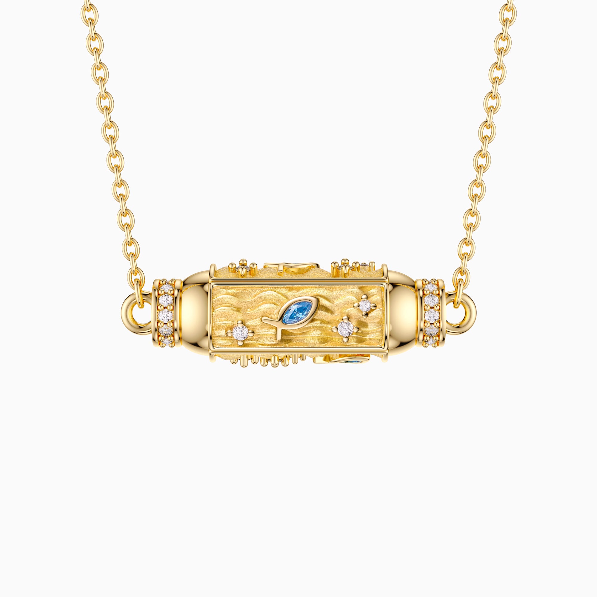 Aqua Adventures Ichthys Charm Pendant Necklace - vanimy