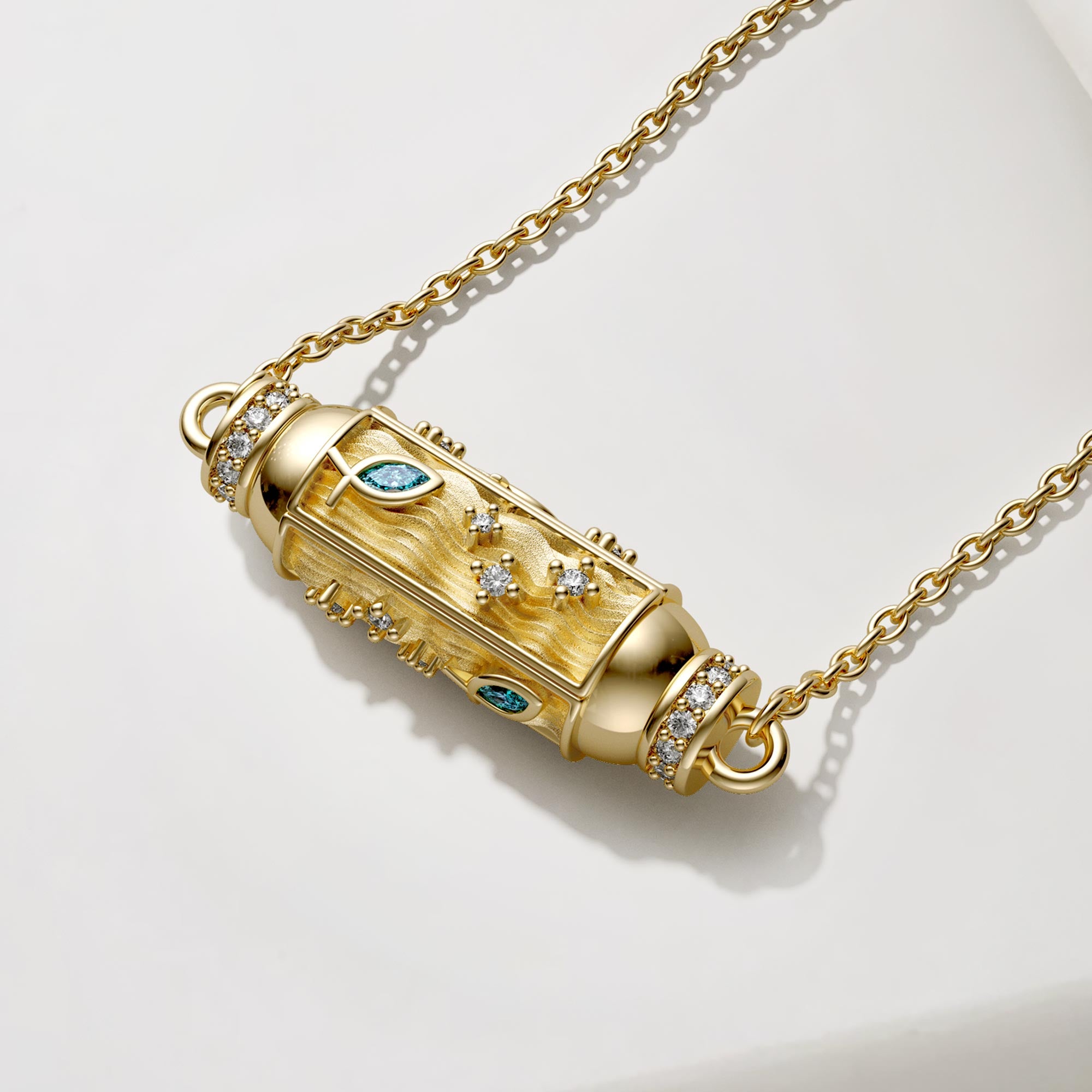 Aqua Adventures Ichthys Charm Pendant Necklace - vanimy