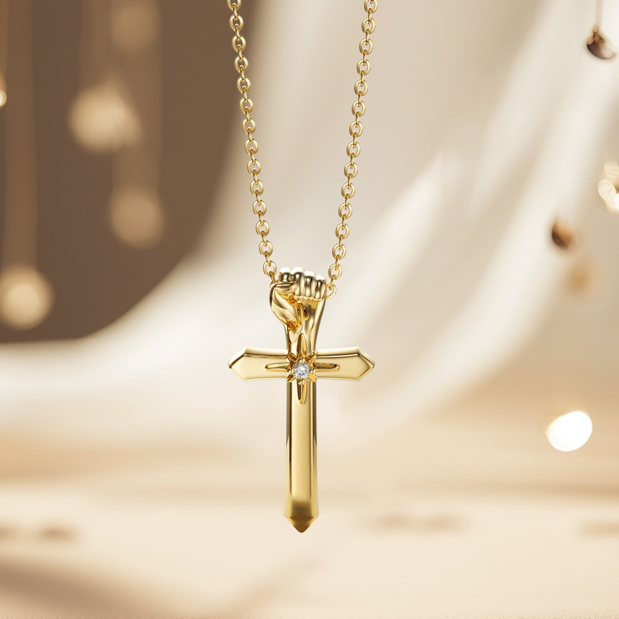 Fortitude Cross Pendant Necklace - vanimy