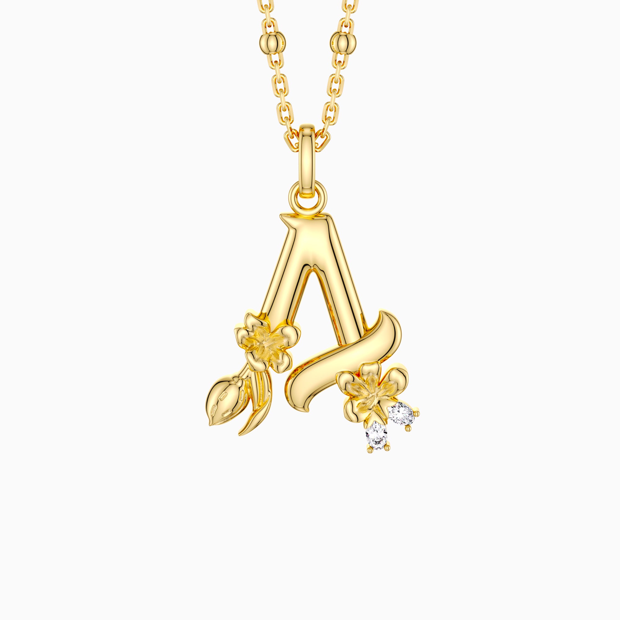 Almond Blossom Letter A Pendant - vanimy