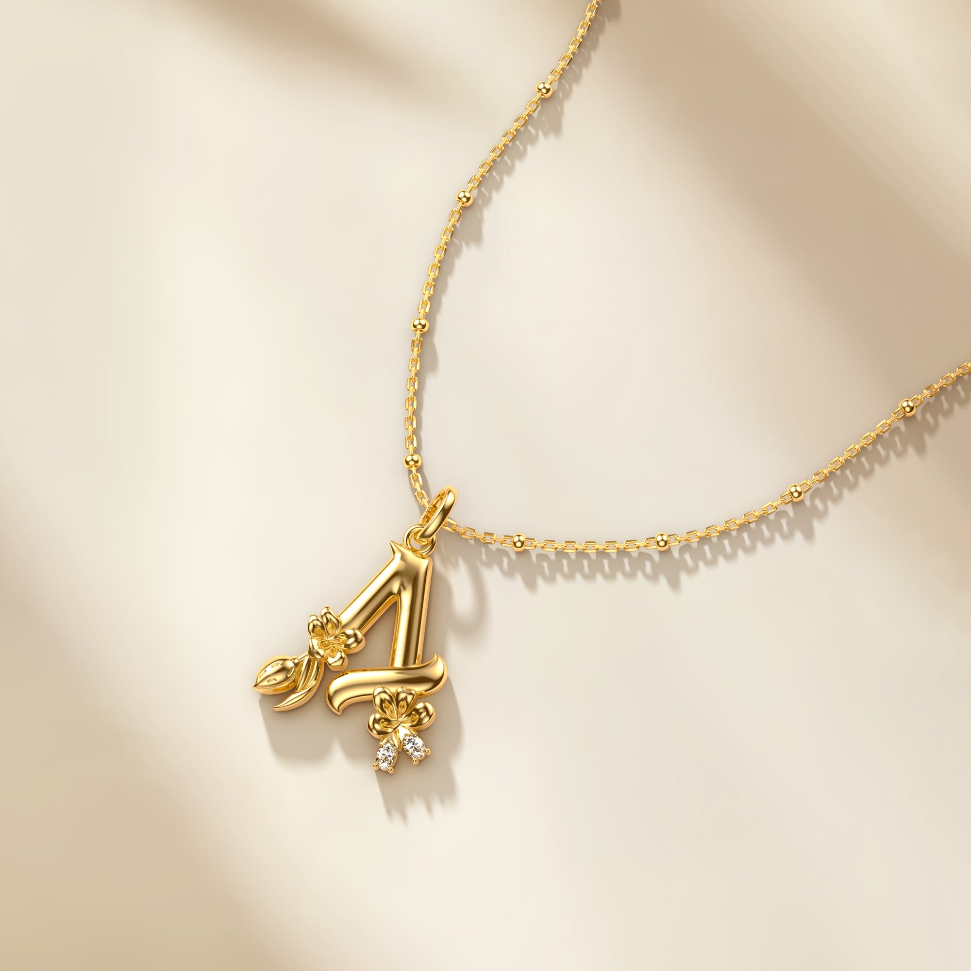 Almond Blossom Letter A Pendant - vanimy