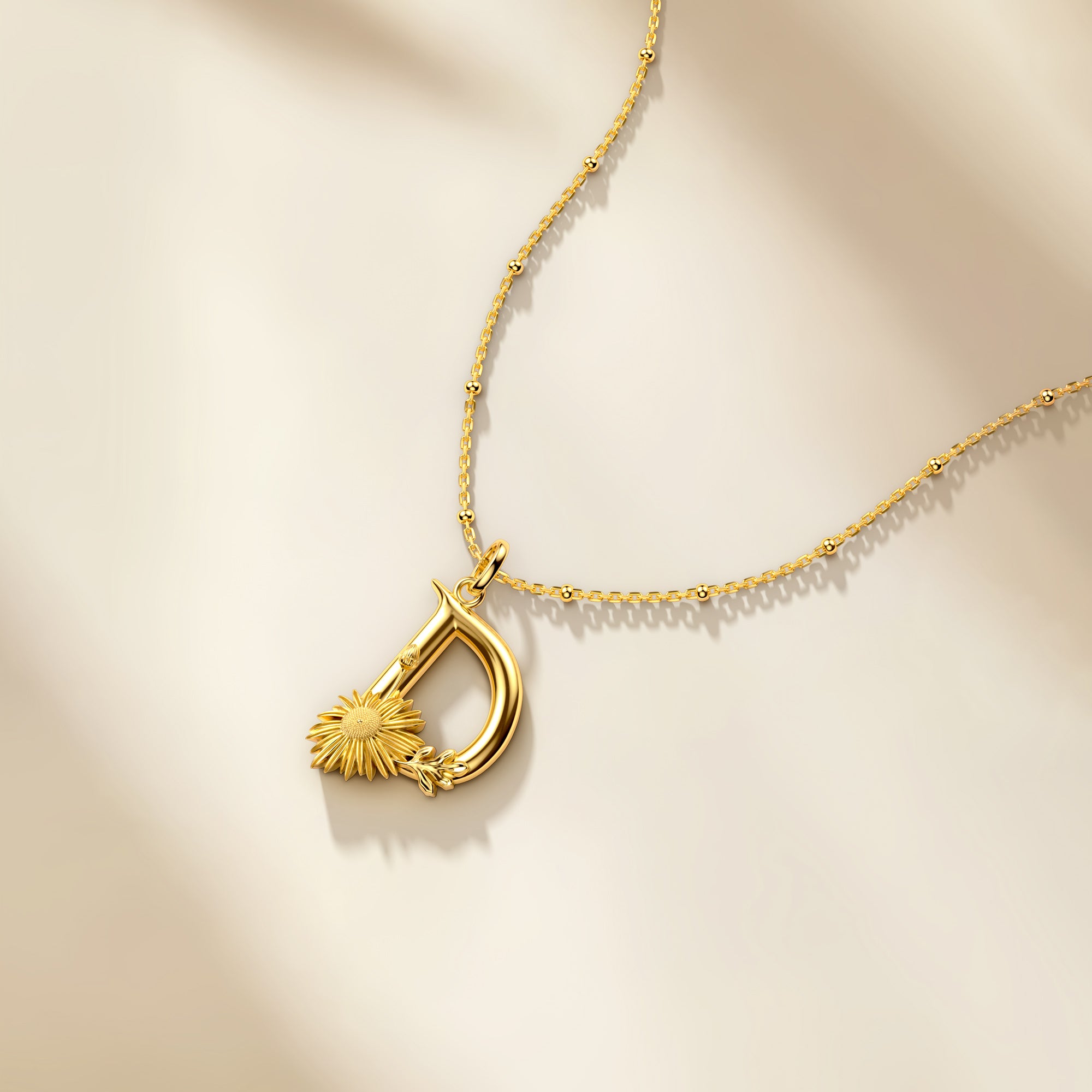 Daisy Blossom Letter D Pendant - vanimy