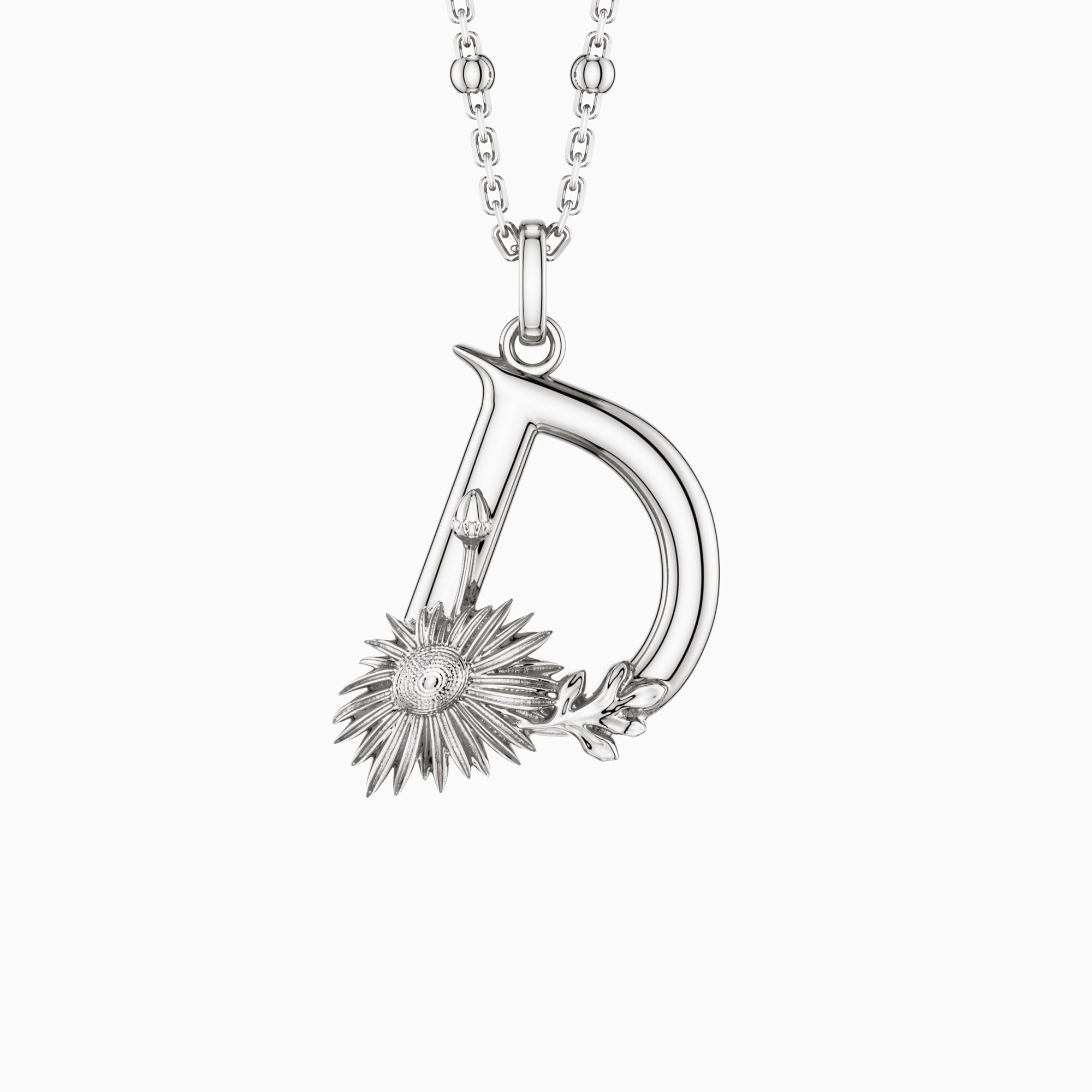 Daisy Blossom Letter D Pendant - vanimy