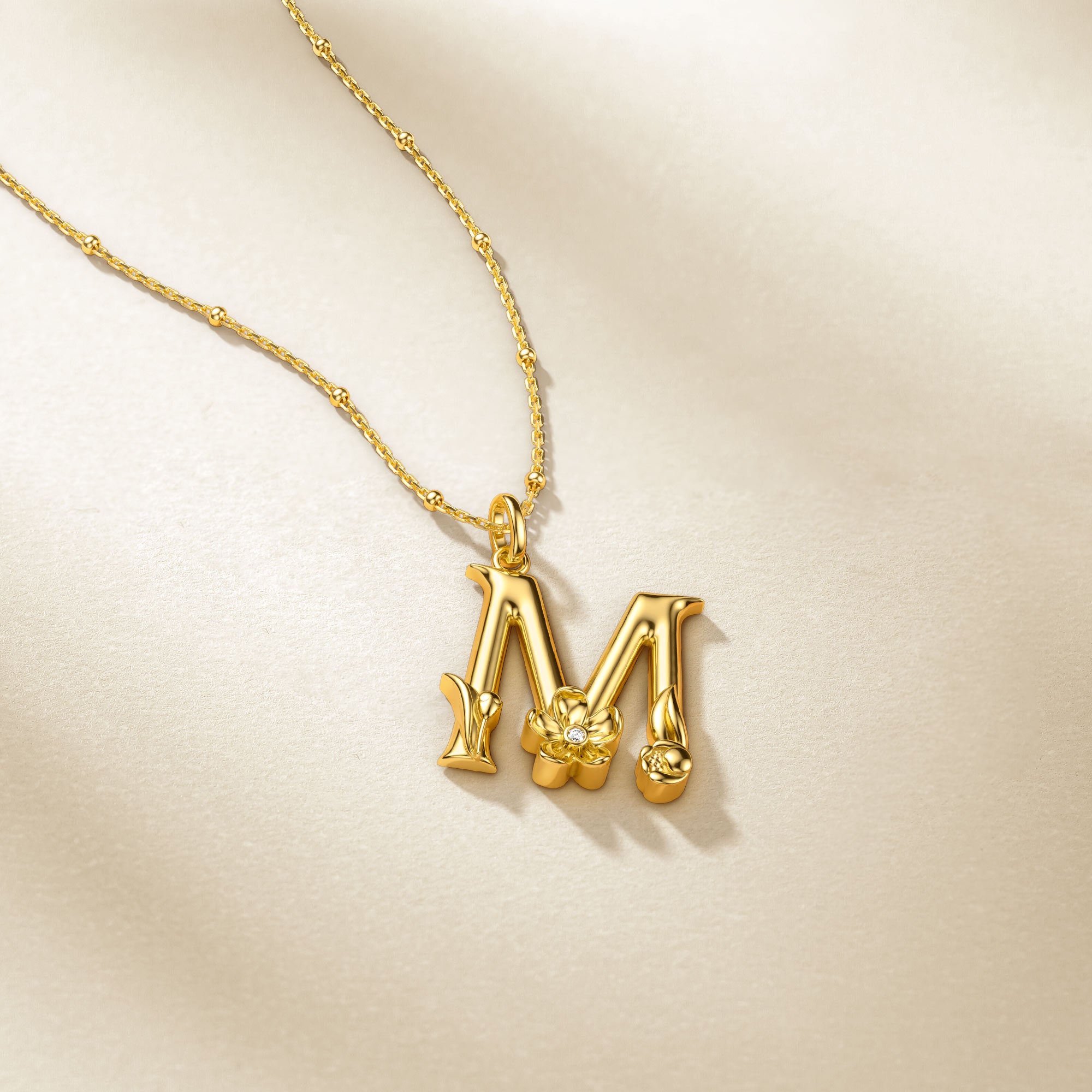 Myrtle Blossom Letter M Pendant - vanimy