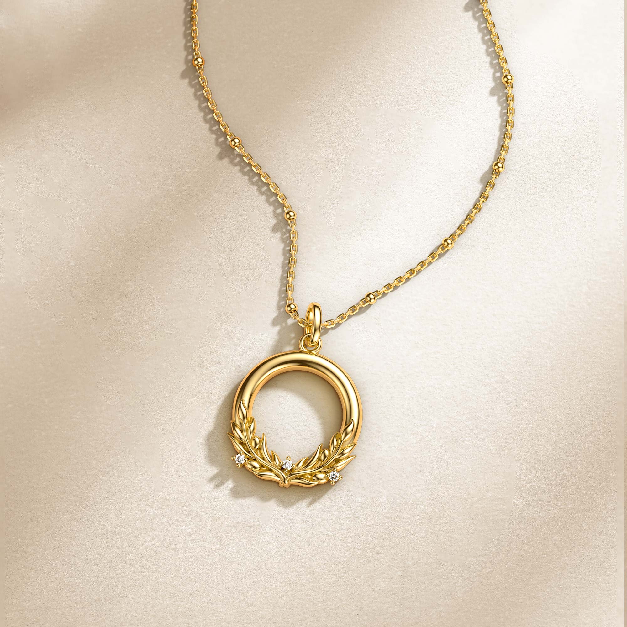 Olive Branch Blossom Letter O Pendant - vanimy