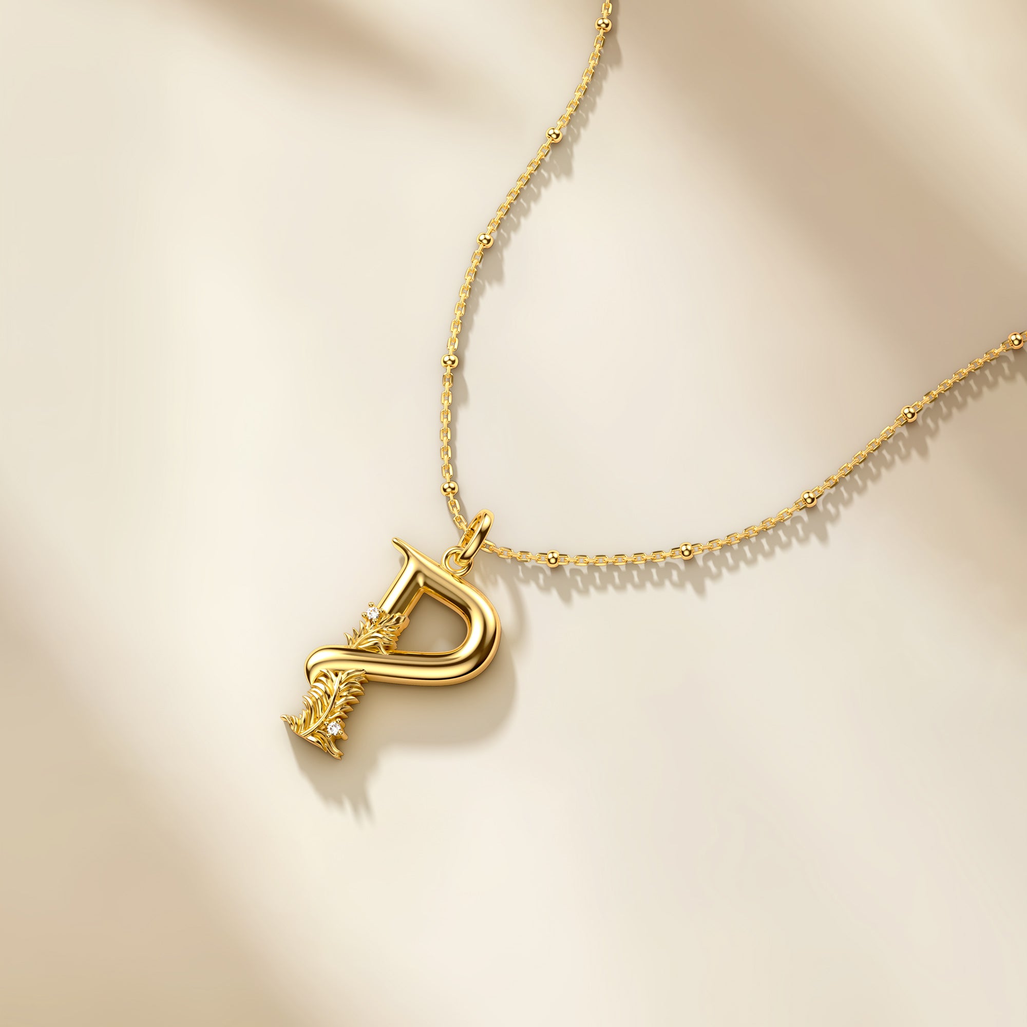 Palm Branch Blossom Letter P Pendant - vanimy