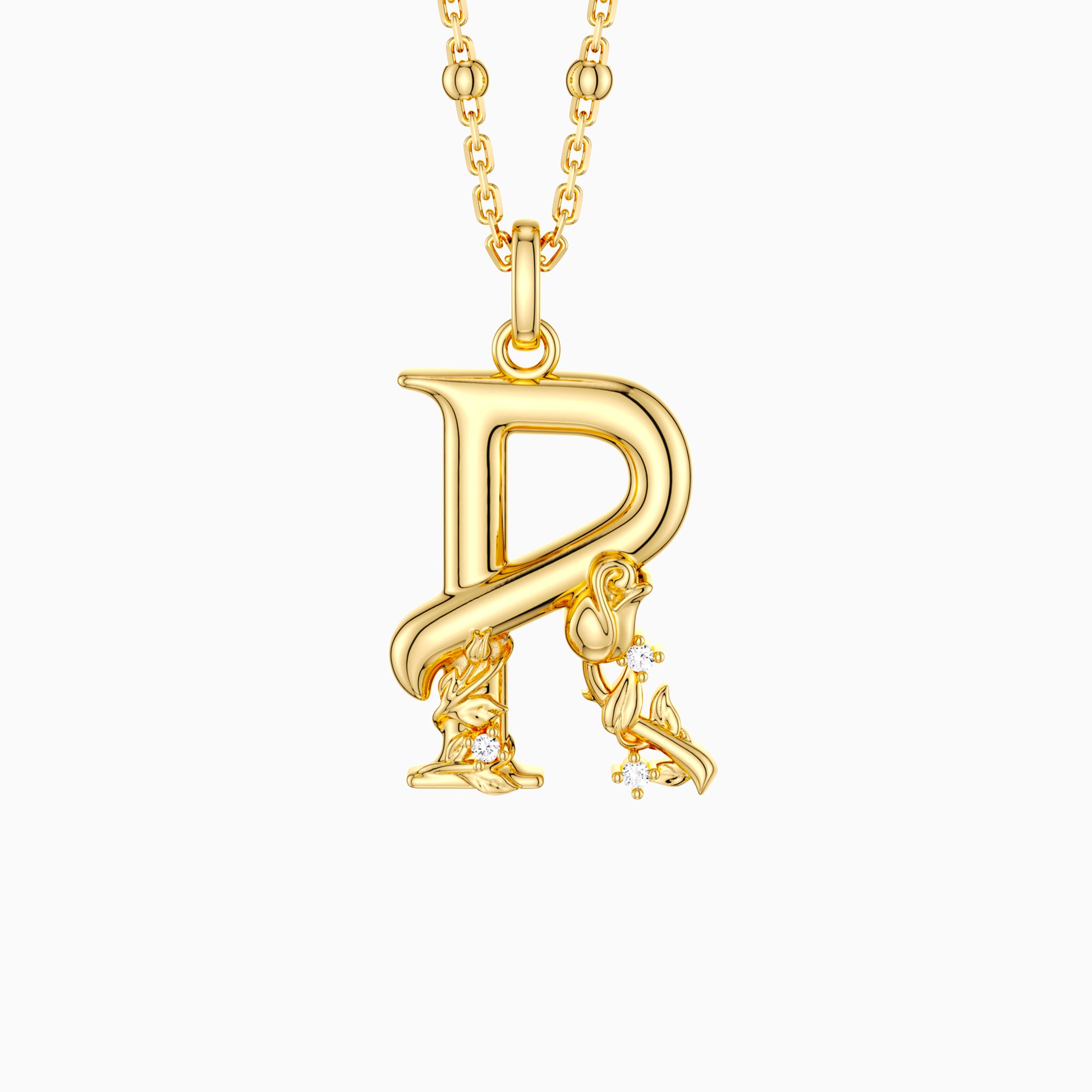 Rose Blossom Letter R Pendant - vanimy