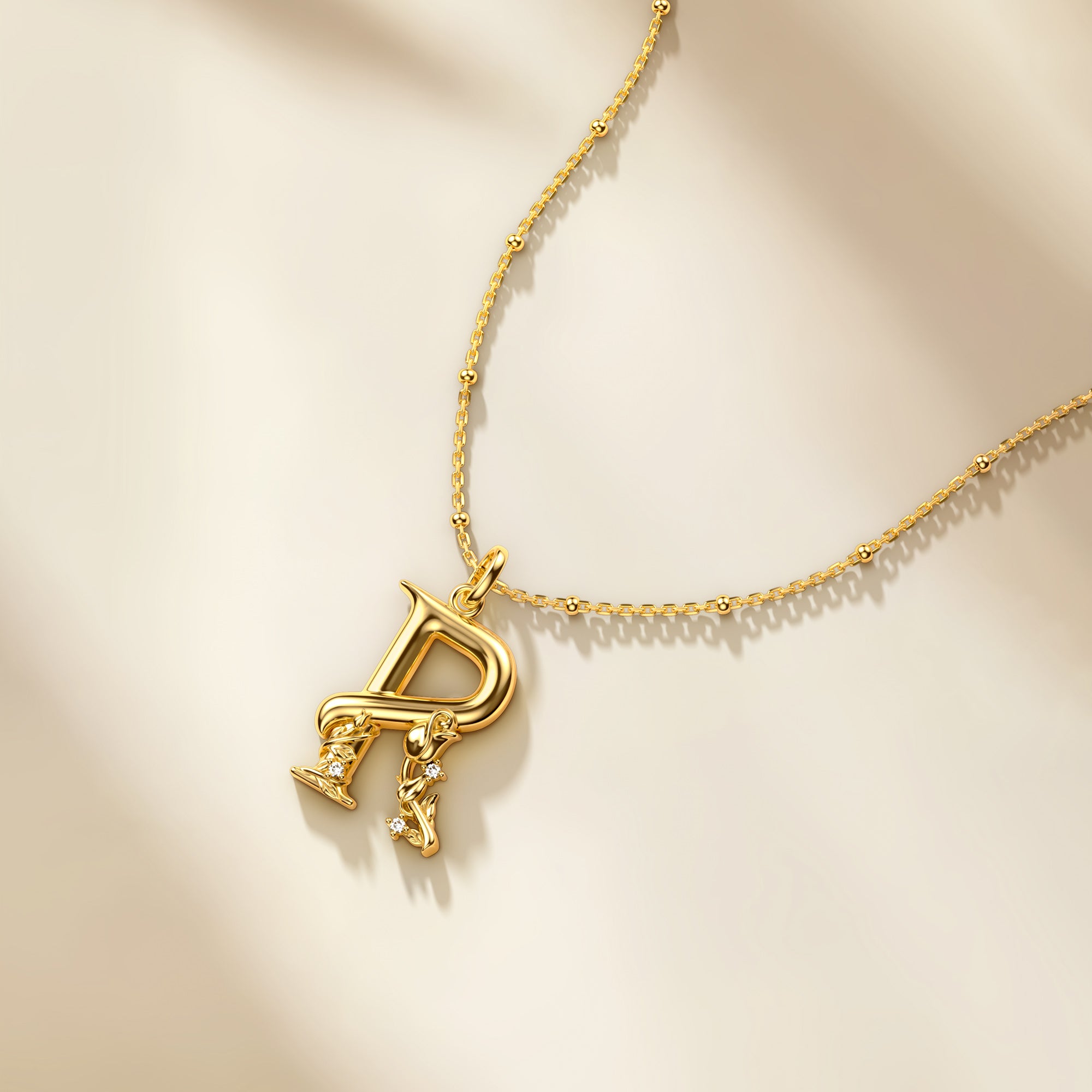 Rose Blossom Letter R Pendant - vanimy